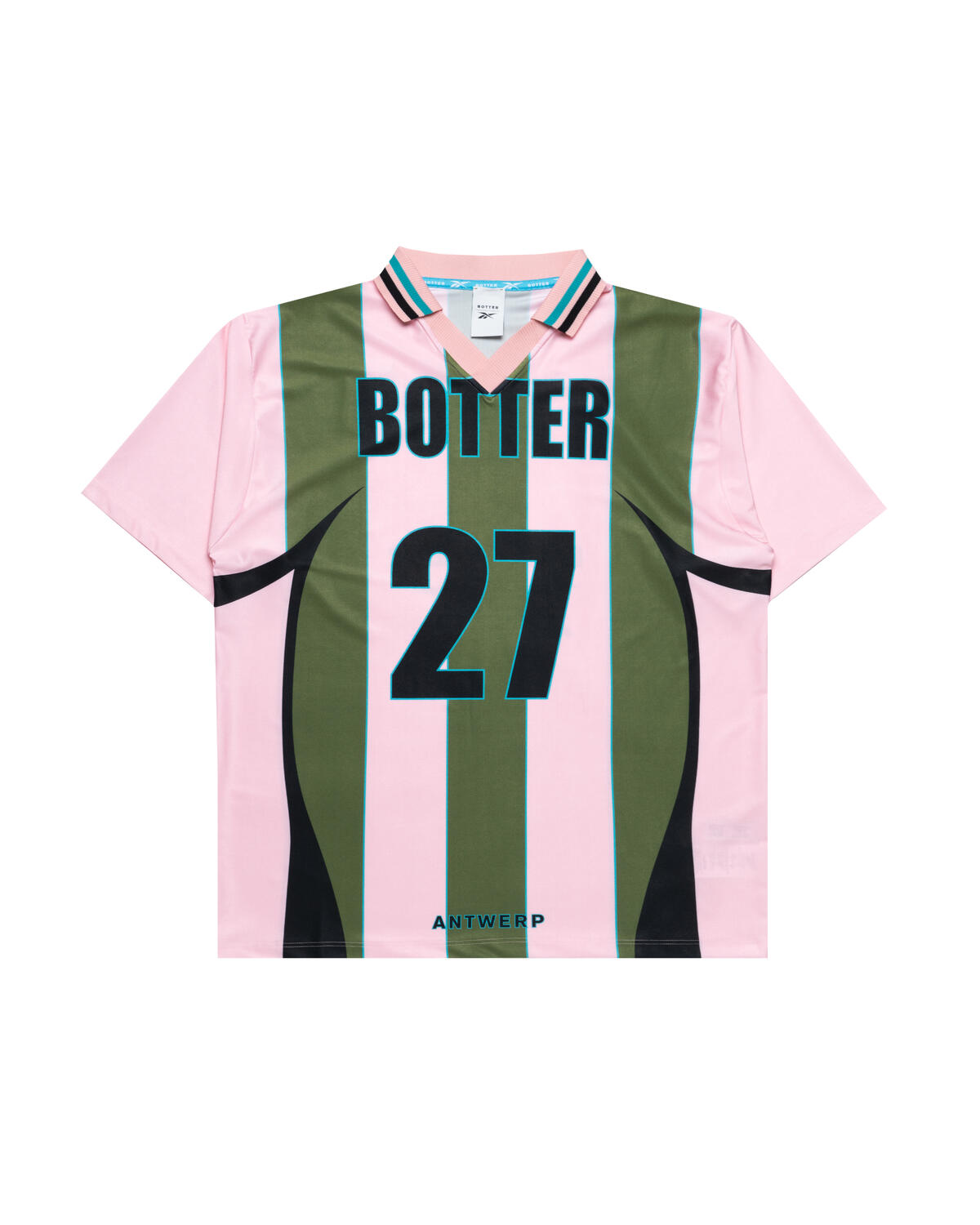 Reebok Reverse Soccer Tee x Botter Striped Pink/Green - Image 7