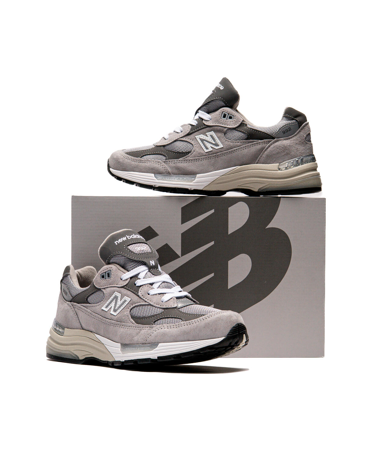 New Balance 992 Made in USA - White / Silver Metalic (GS) - Image 11