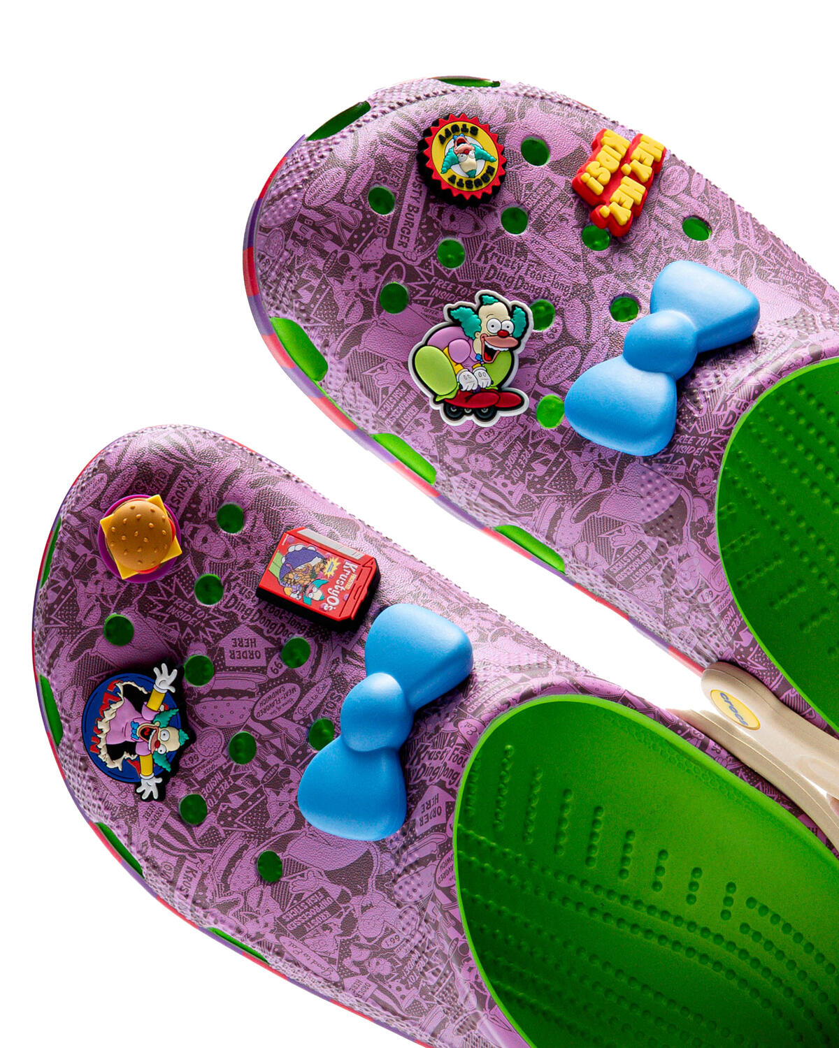 CROCS Krusty the Clown!!!! Purple Sandals with Blue Bow and Colorful Accents Hey, Hey, Kids!: Krusty the Clown Kicks Off The Simpsons x  main image 2