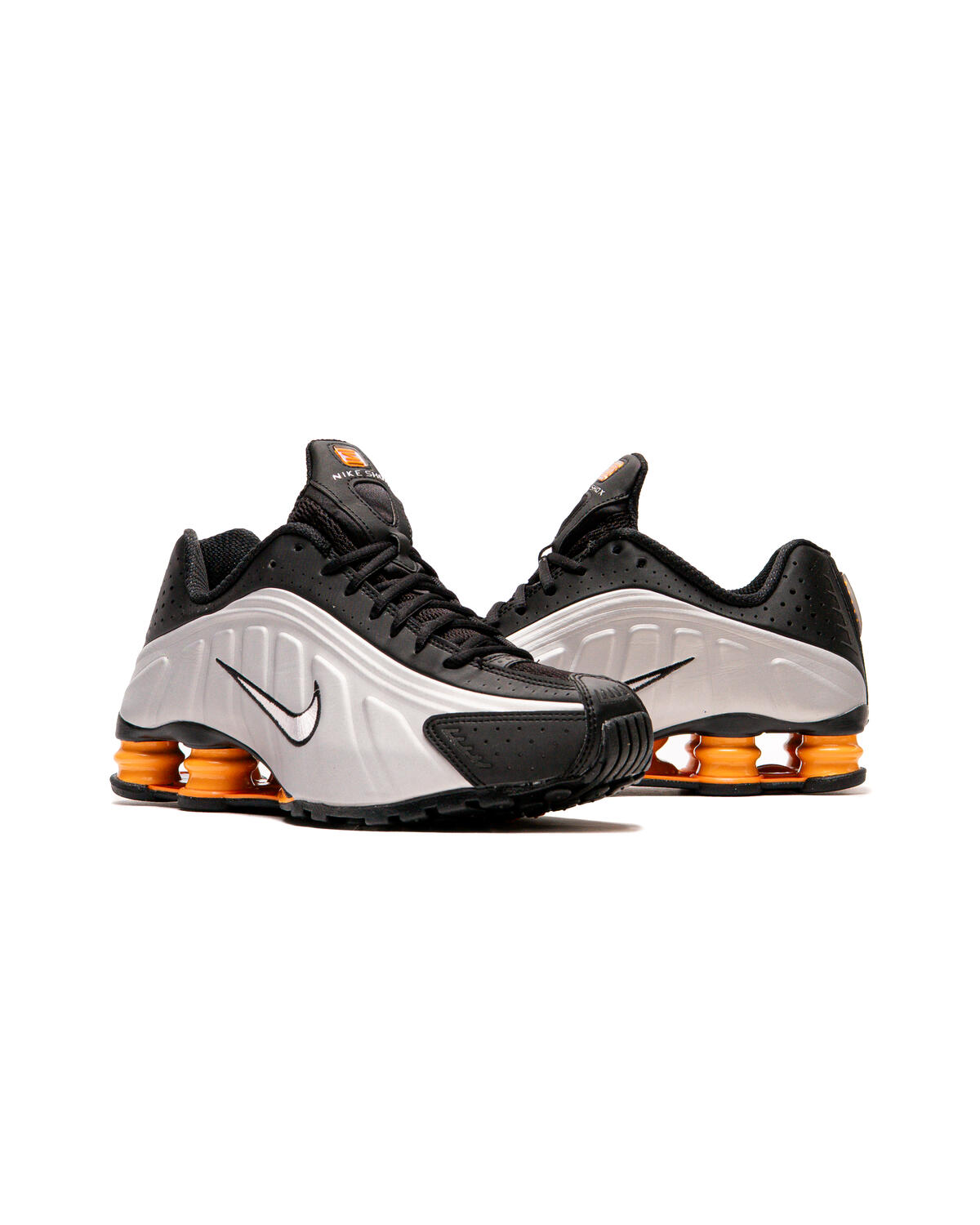 Nike Shox R4 Black / Vast Grey / Bright Mandarin / Metallic Silver - Image 17