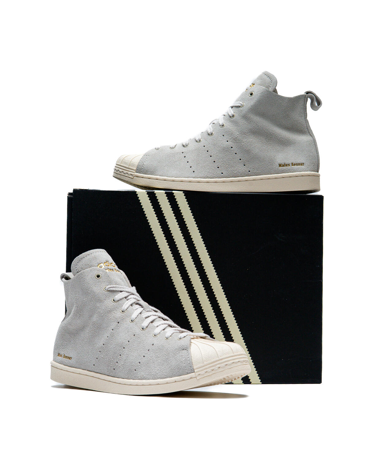 Adidas WB Superstar H Shoes Mens Size 8.5 Gray Suede High Top JQ1633 Sneakers Adidas x Wales Bonner Superstar High Shoes – Extra Butter main image 2