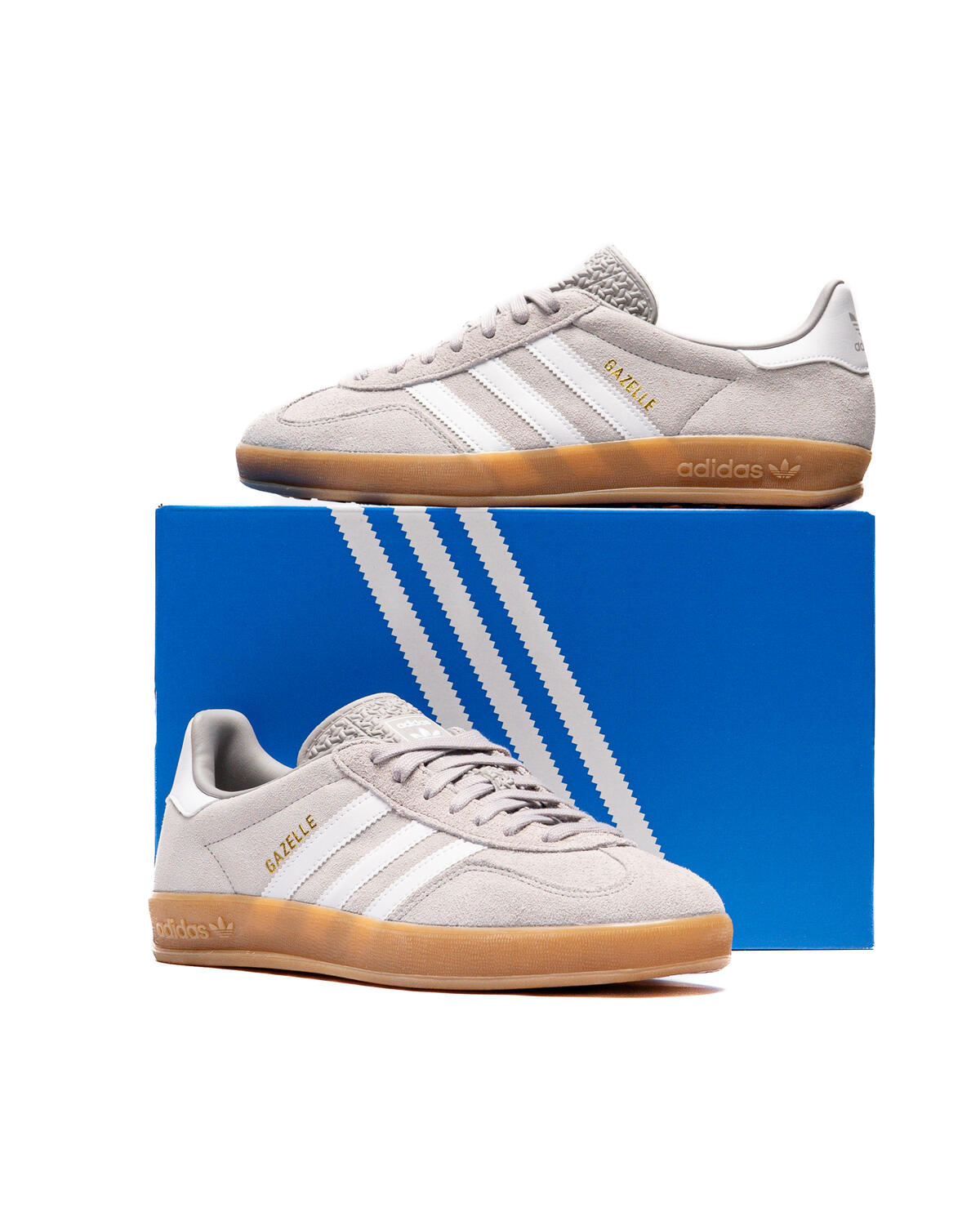 Adidas Gazelle Indoor Grey Two / Footwear White / Gold Metallic - Image 10