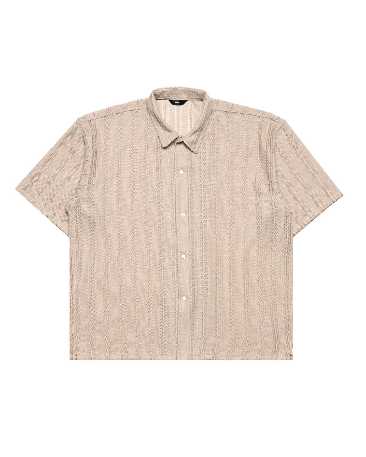Beams Mesh Open Collar Shirt