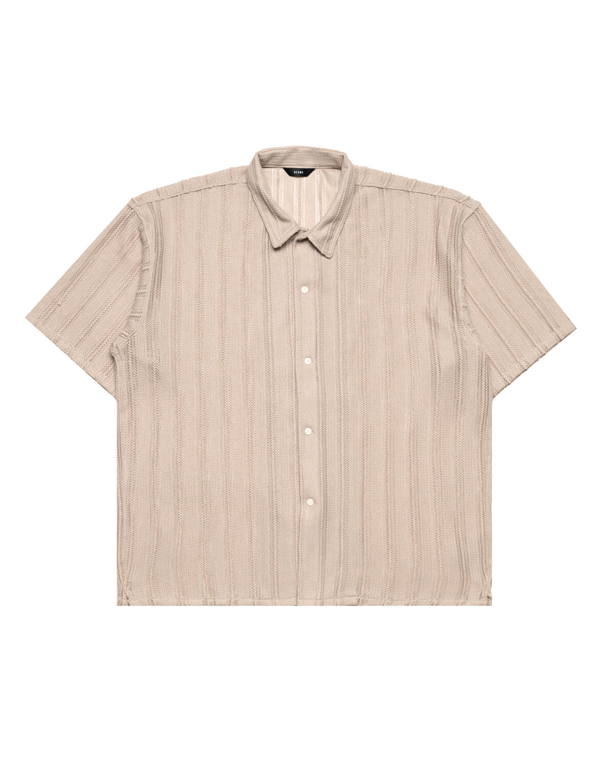 Beams Mesh Open Collar Shirt