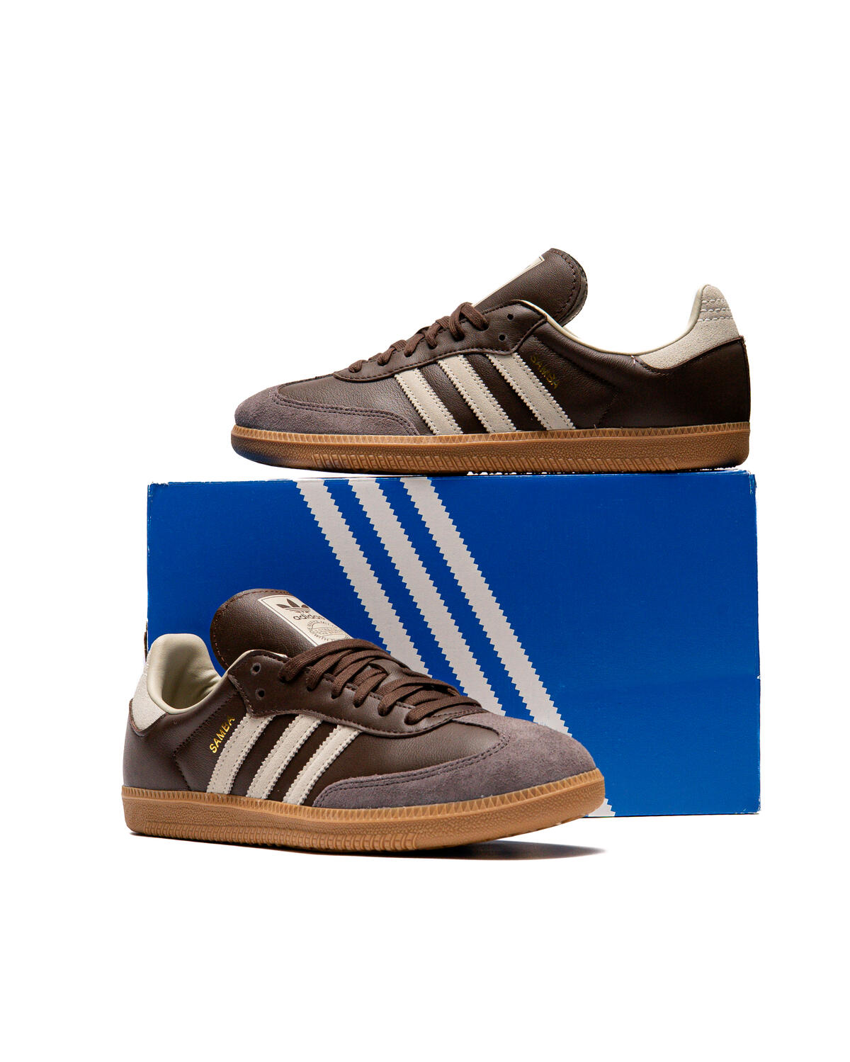 Adidas Samba OG Brown / Putty Grey / Gold Metallic (Women's) - Image 34