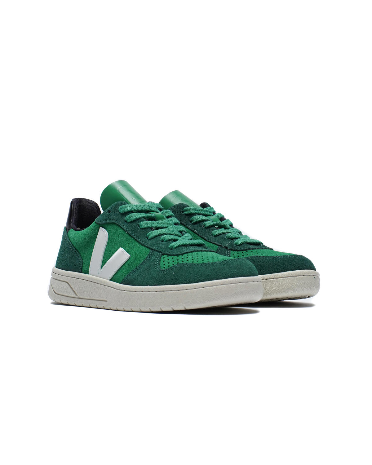 Veja V-10 Suede Shoe - Emeraude/Pierre Black (Women's) - Image 12
