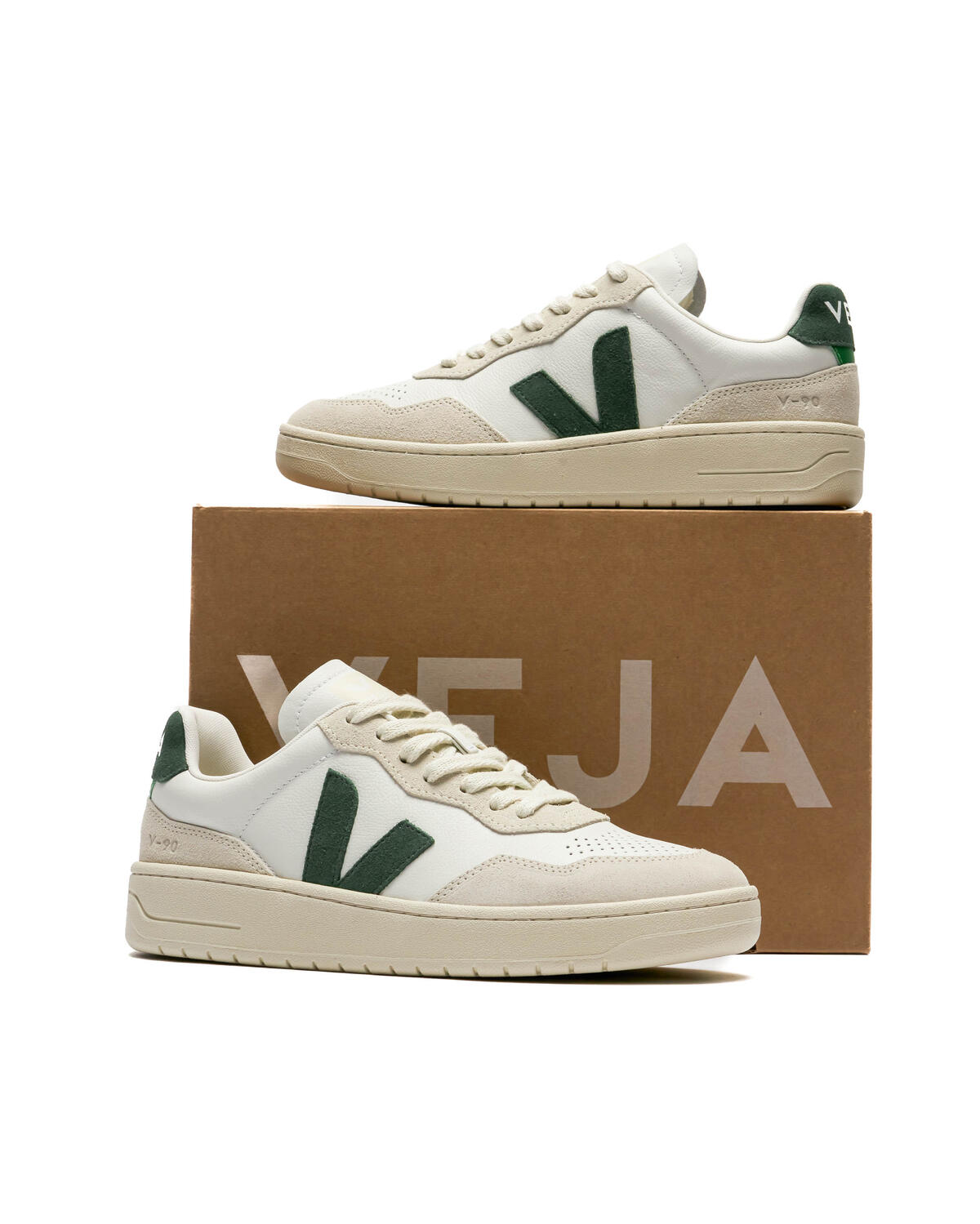Veja V-90 O.T. Leather - Extra White/Cyprus (Women's) - Image 6