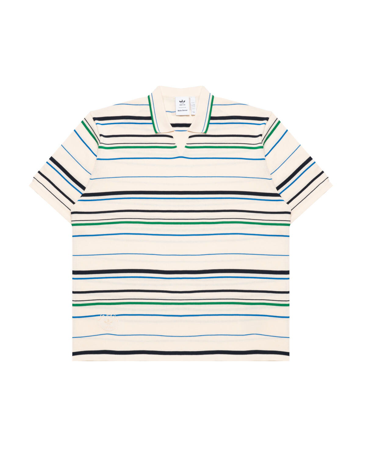 Adidas Knit Polo Wales Bonner Wonder White/Green-Bluebird - Image 13