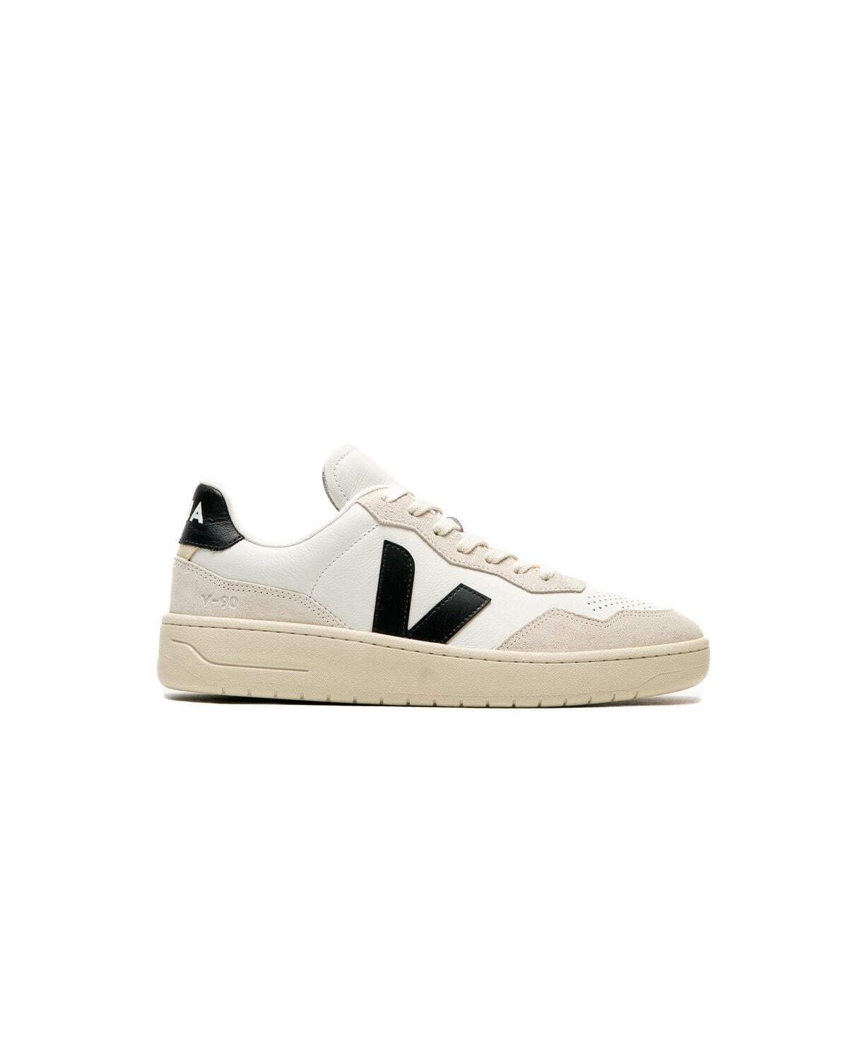 Veja Mens V-90 O.T. Leather Sneakers - White/Black