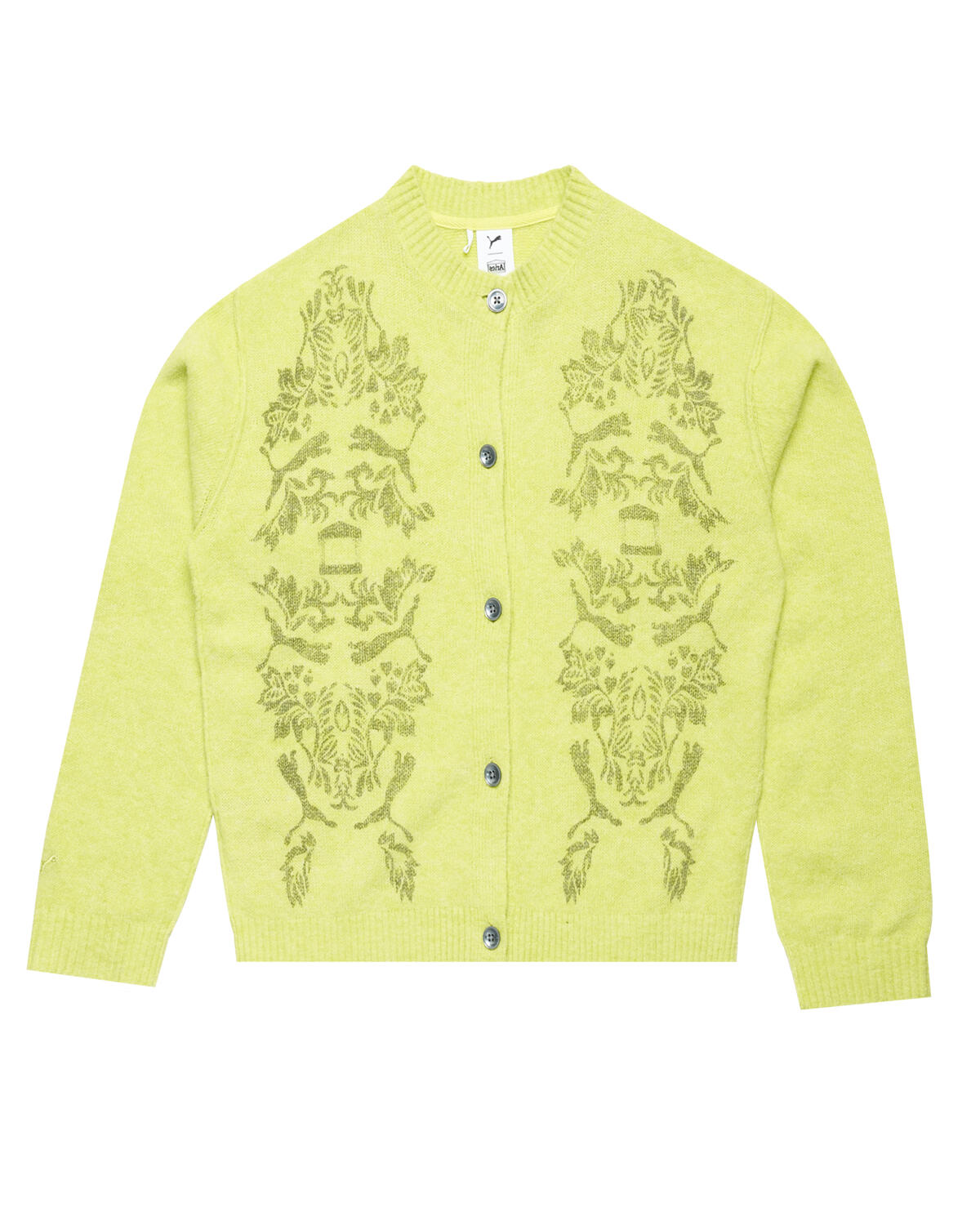 PUMA Aries Print Cardigan 'Lime Sheen' - Image 4