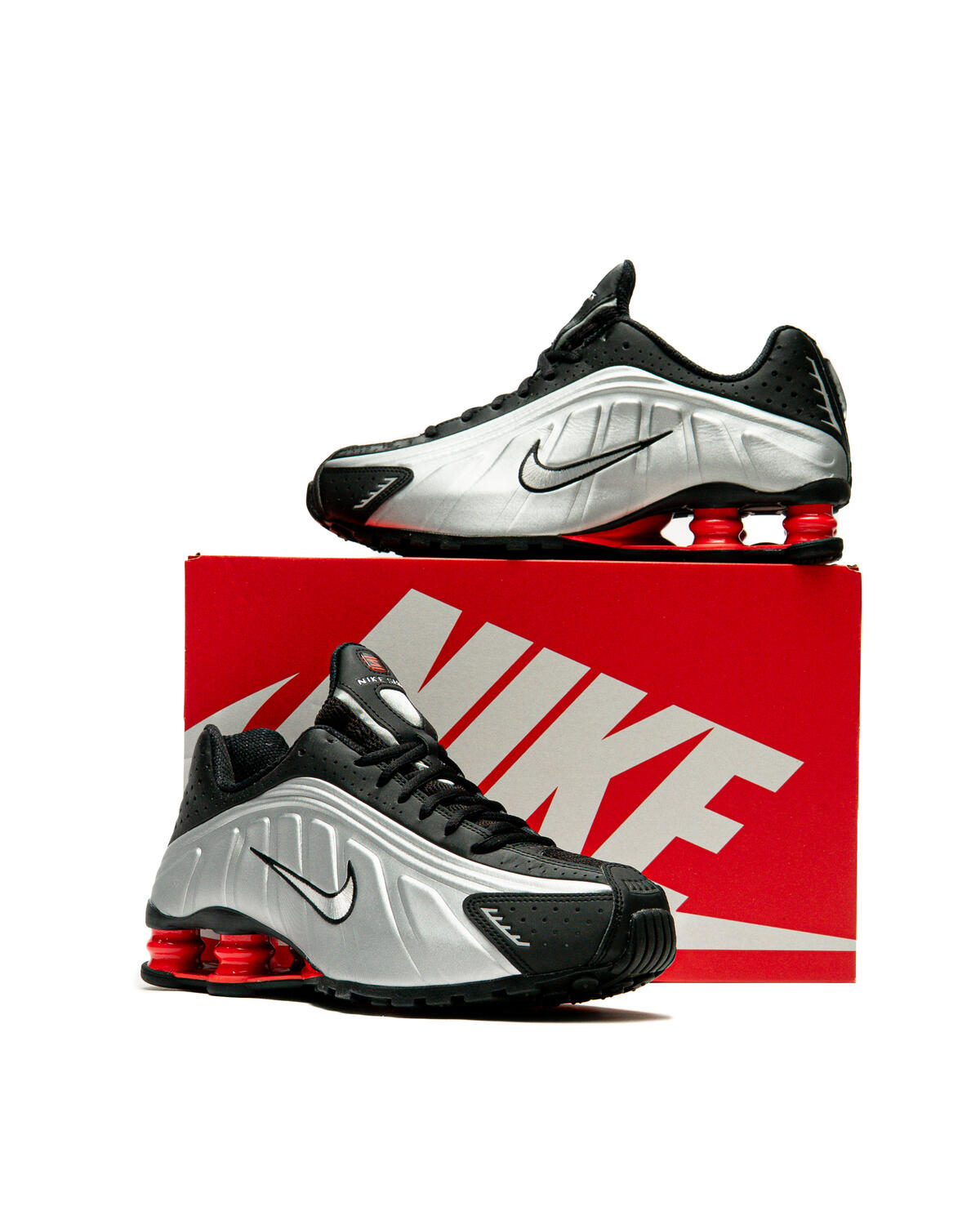 Nike Shox R4 OG Black/Metallic Silver-Light Carbon (Women's) - Image 48