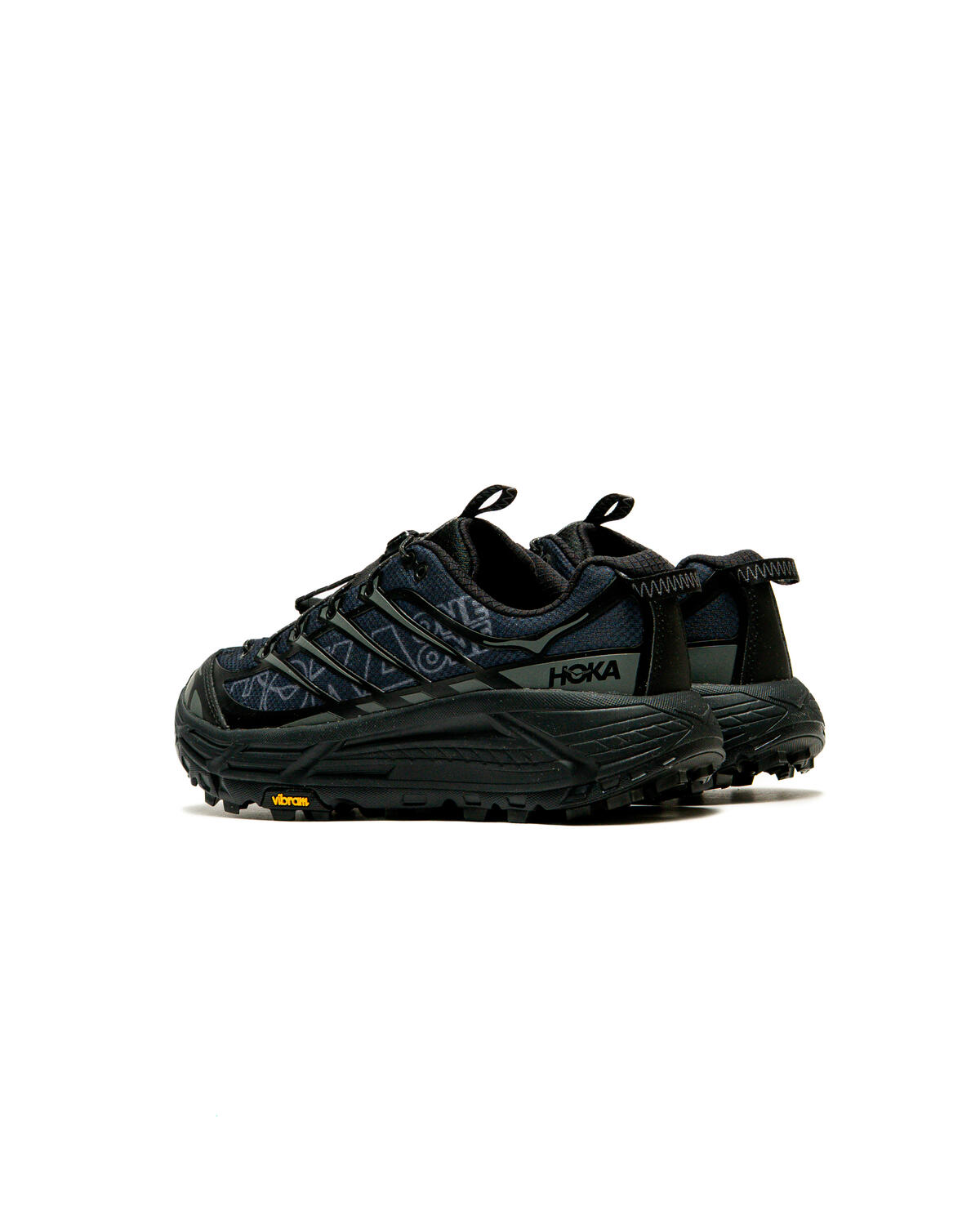 HOKA Mafate Three2 Wordmark Sneaker in Black/Outer Orbit - Image 7