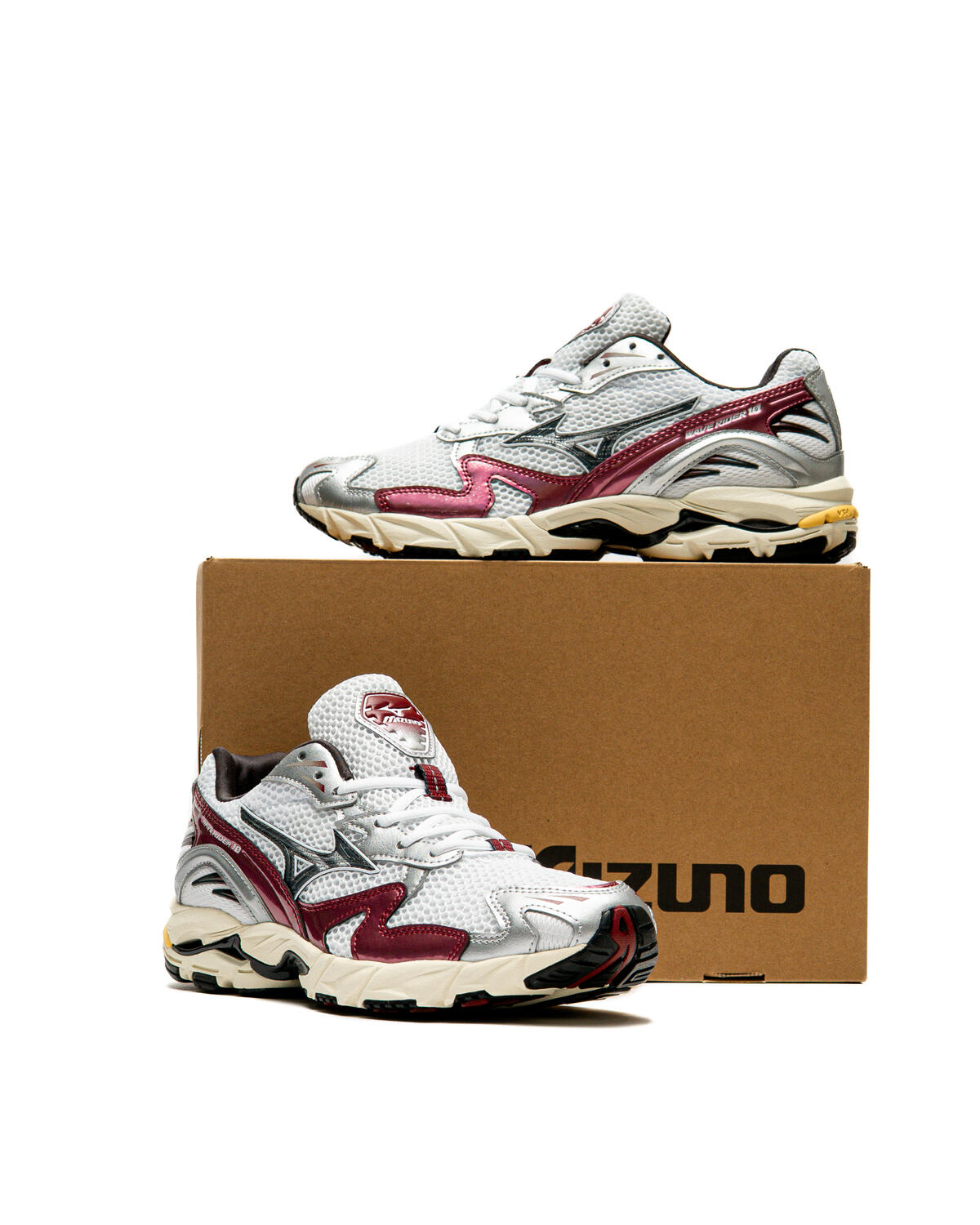 Mizuno Wave Rider 10 White Black Syrah - Image 19