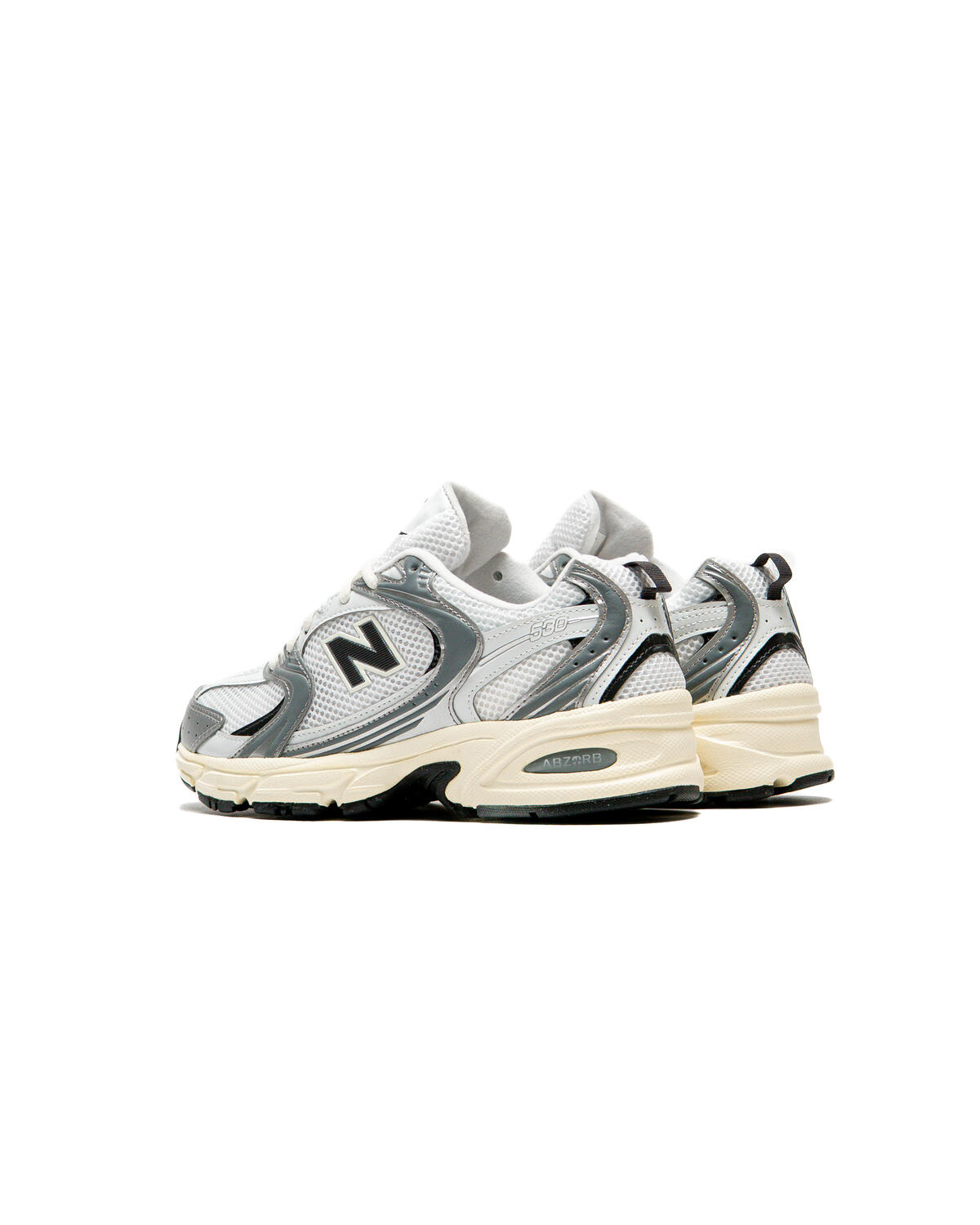 New Balance 530 Silver Metallic Black Cement (Women's) - Image 36