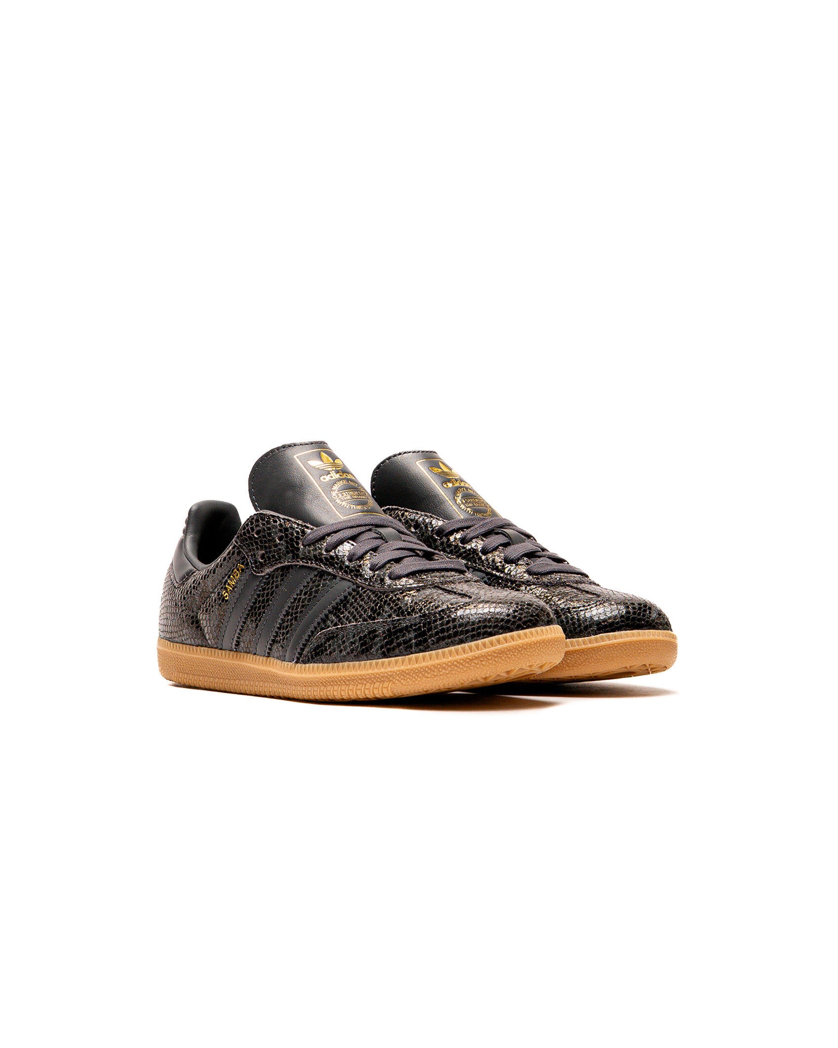 adidas gazelle silver green womens Samba OG Faux Snakeskin Womens Lifestyle Shoes (Black/Cream  White/Collegiate Green)