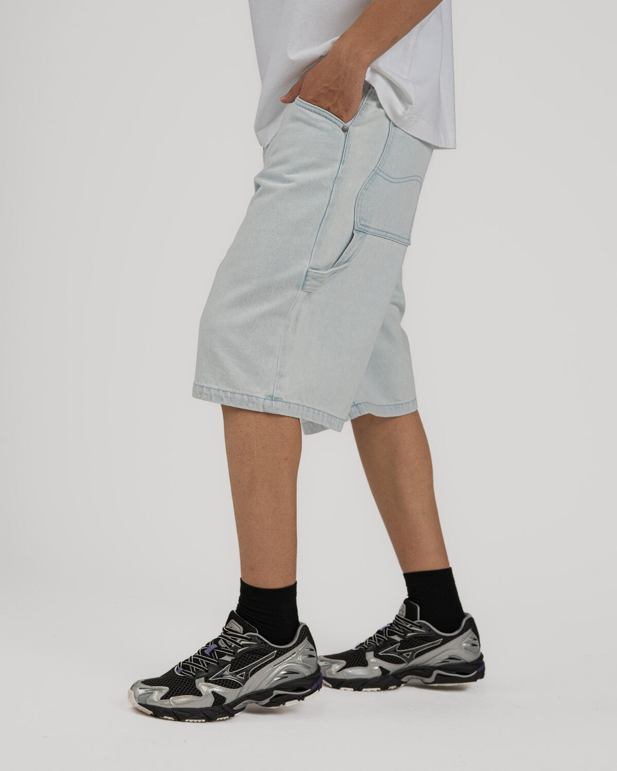 Dime Classic Denim Shorts - Faded Blue - Image 6