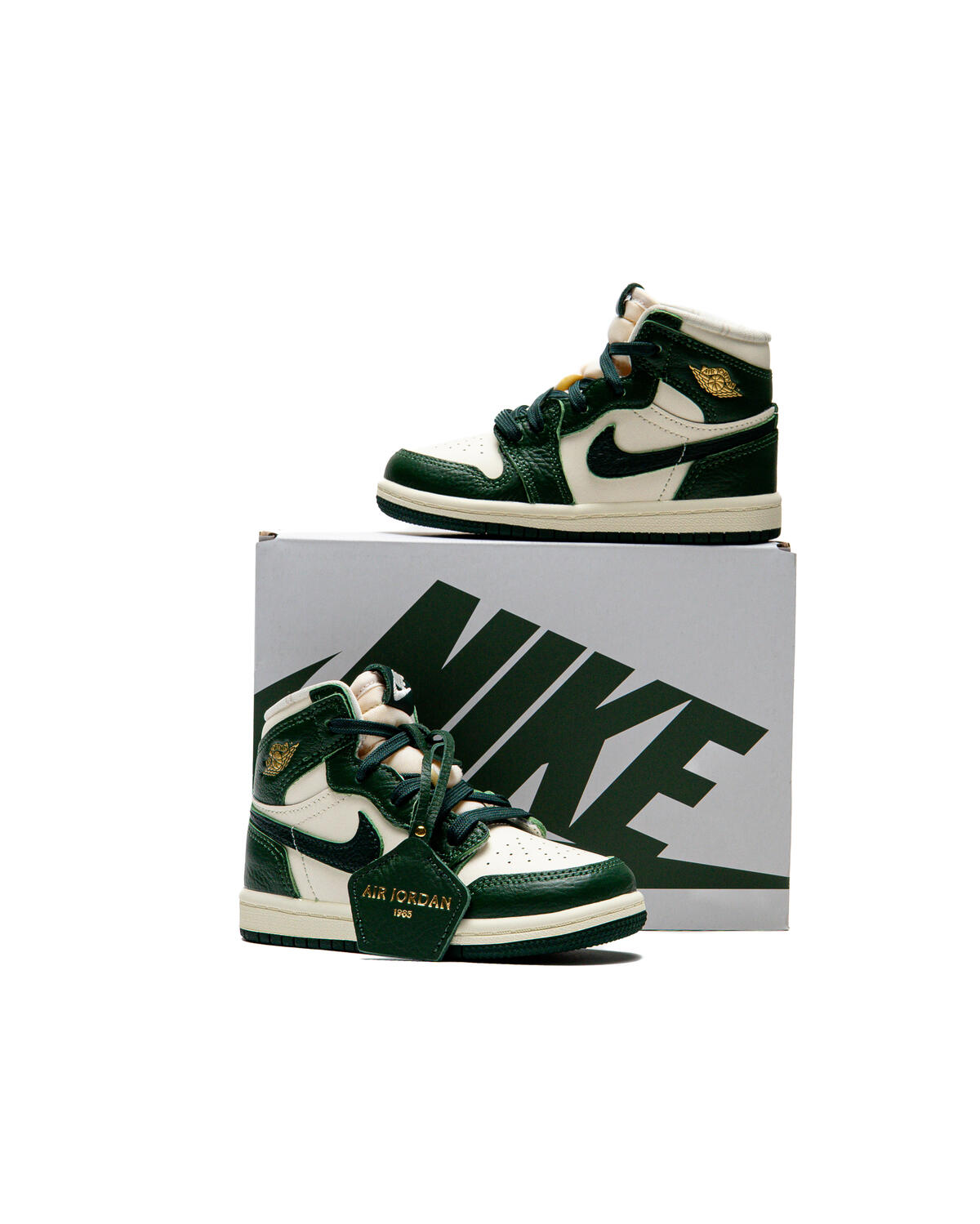 Air Jordan 1 Retro High OG Toddler Pale Ivory/Pro Green-Fir-Coconut Milk - Image 56