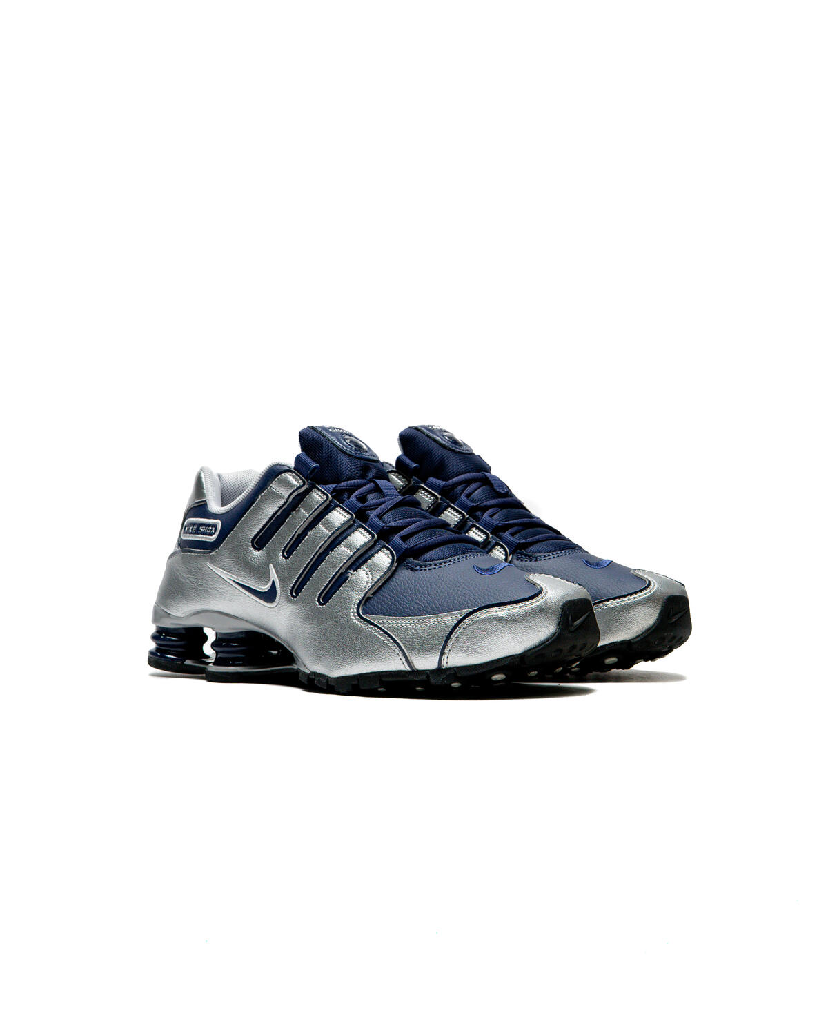 Nike Shox NZ Shoes Midnight Navy Silver Black Sneakers 378341-402 Mens Size 9.5 Shox Nz Metallic Silver Midnight Navy – Black Box main image 4