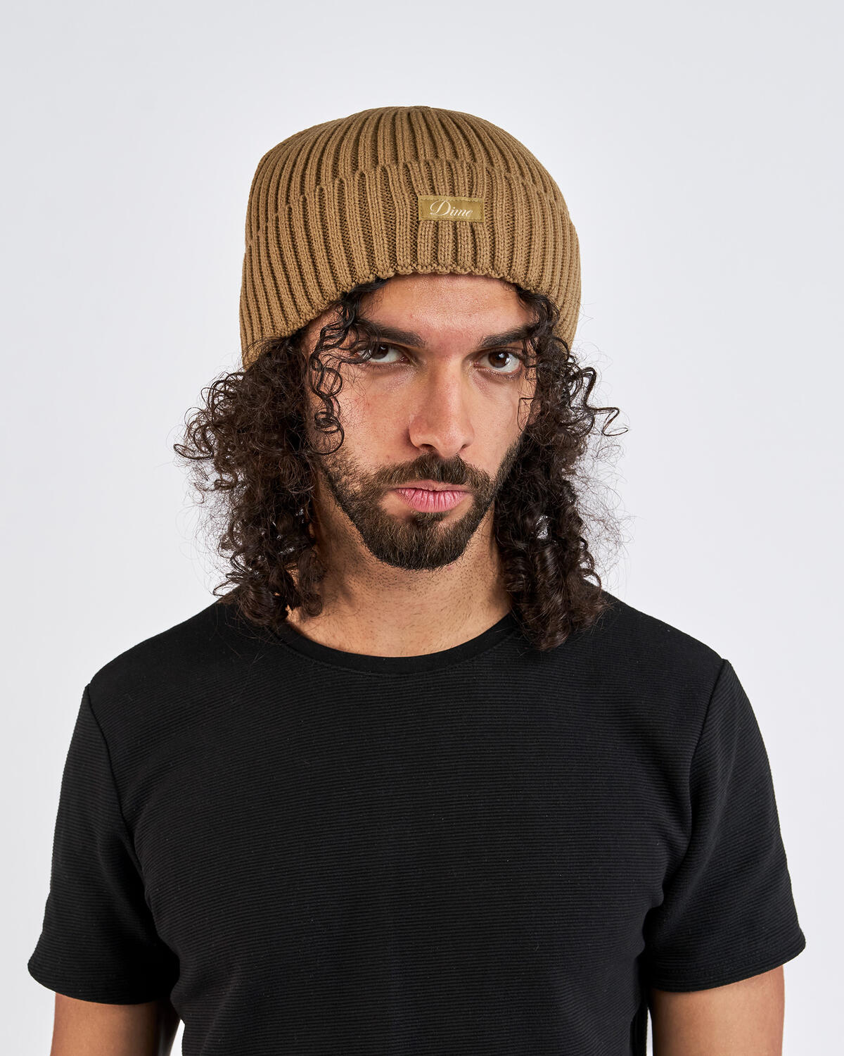 Dime Cursive Rib Beanie, coffee - Image 5