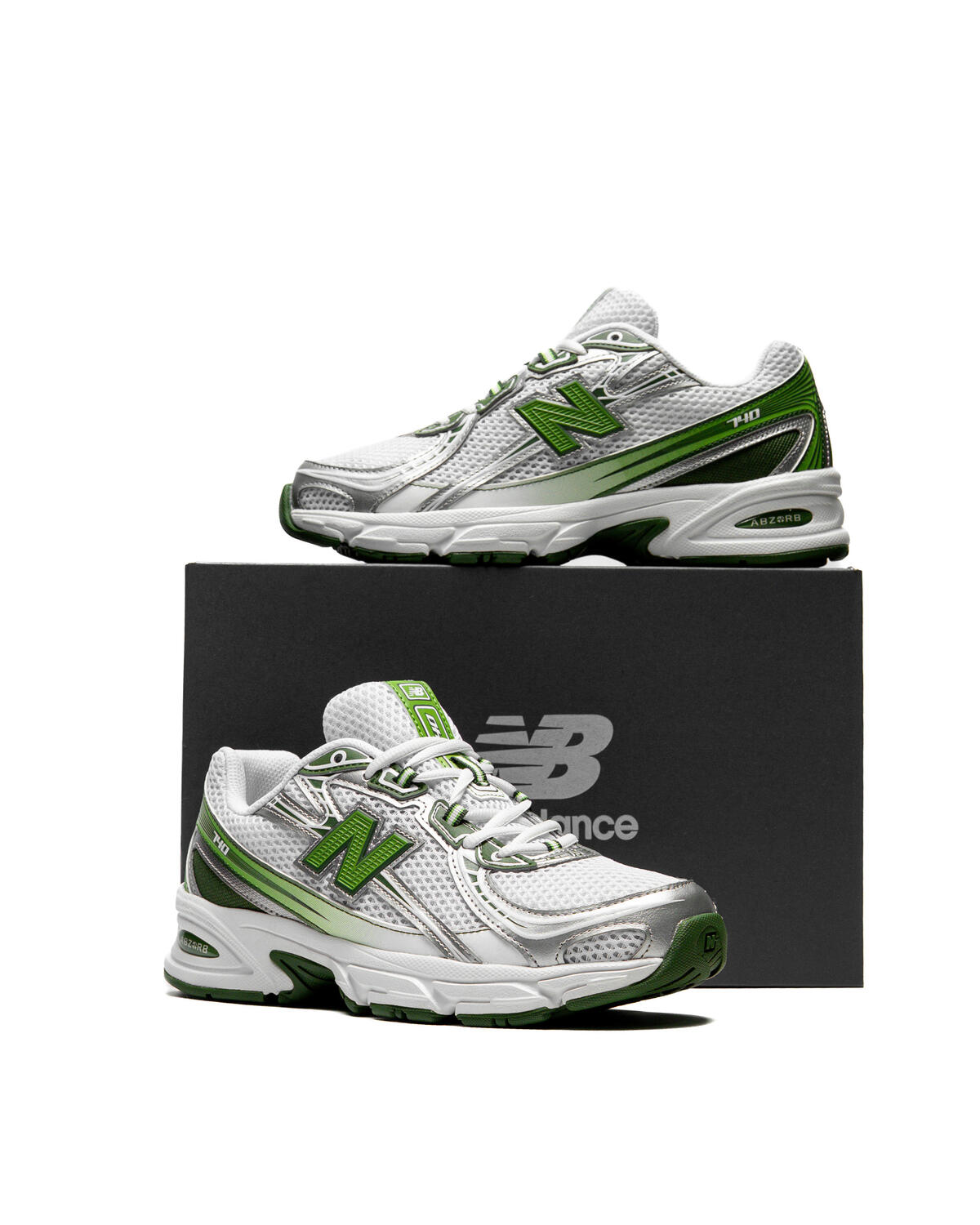New Balance 740 White / Alpine Green / Dark Alpine Green / Silver Metallic - Image 17