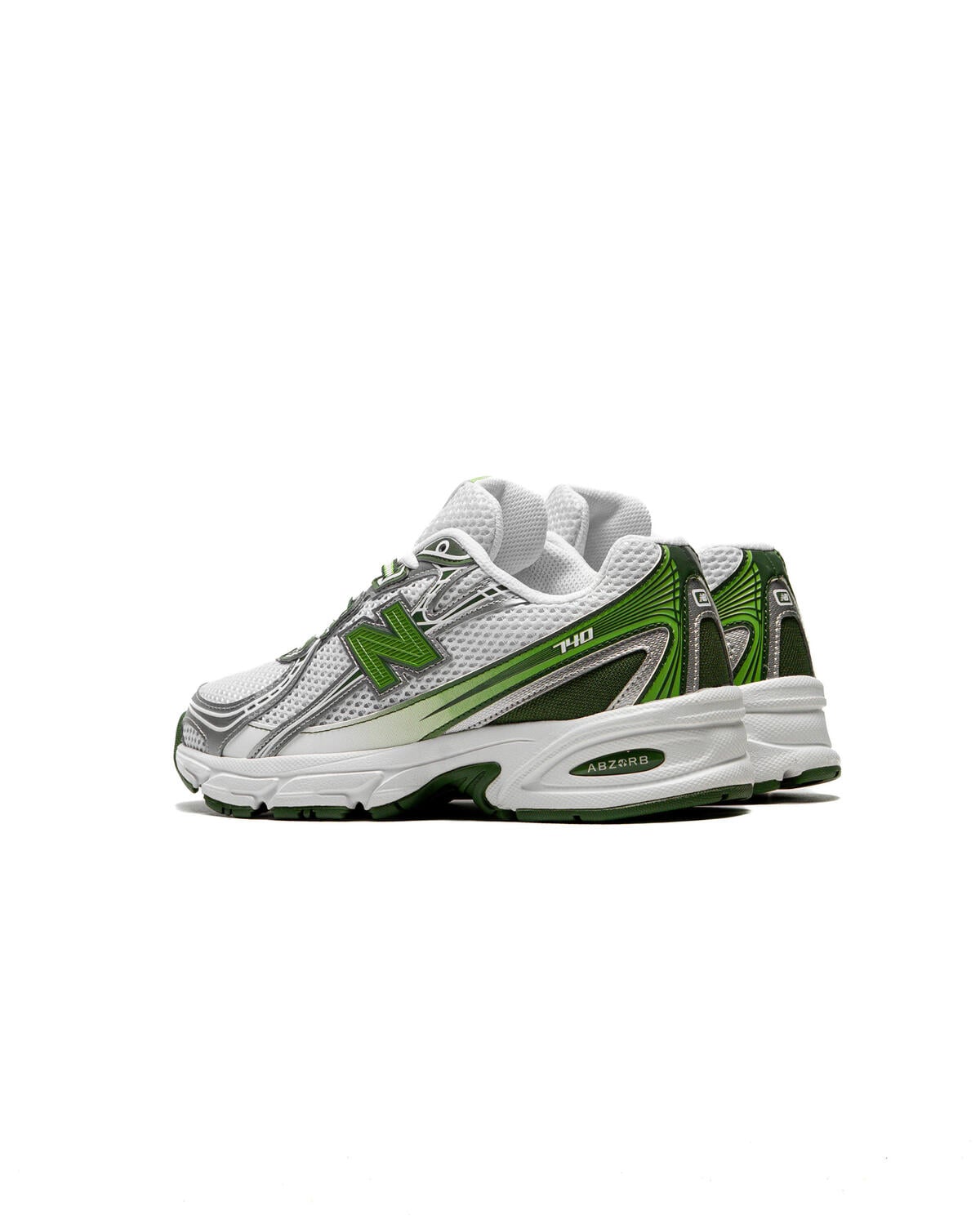 New Balance 740 White / Alpine Green / Dark Alpine Green / Silver Metallic - Image 15