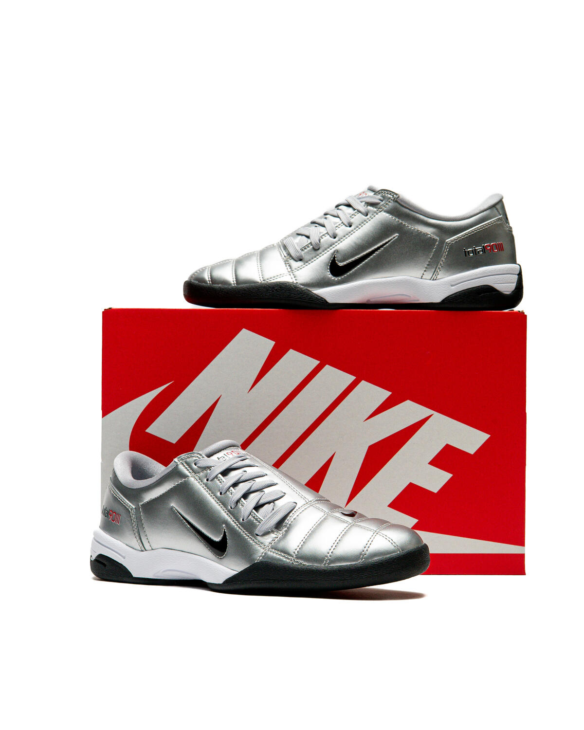 Nike WMNS T90 - Metallic Silver / Black / University Red / White - Image 84