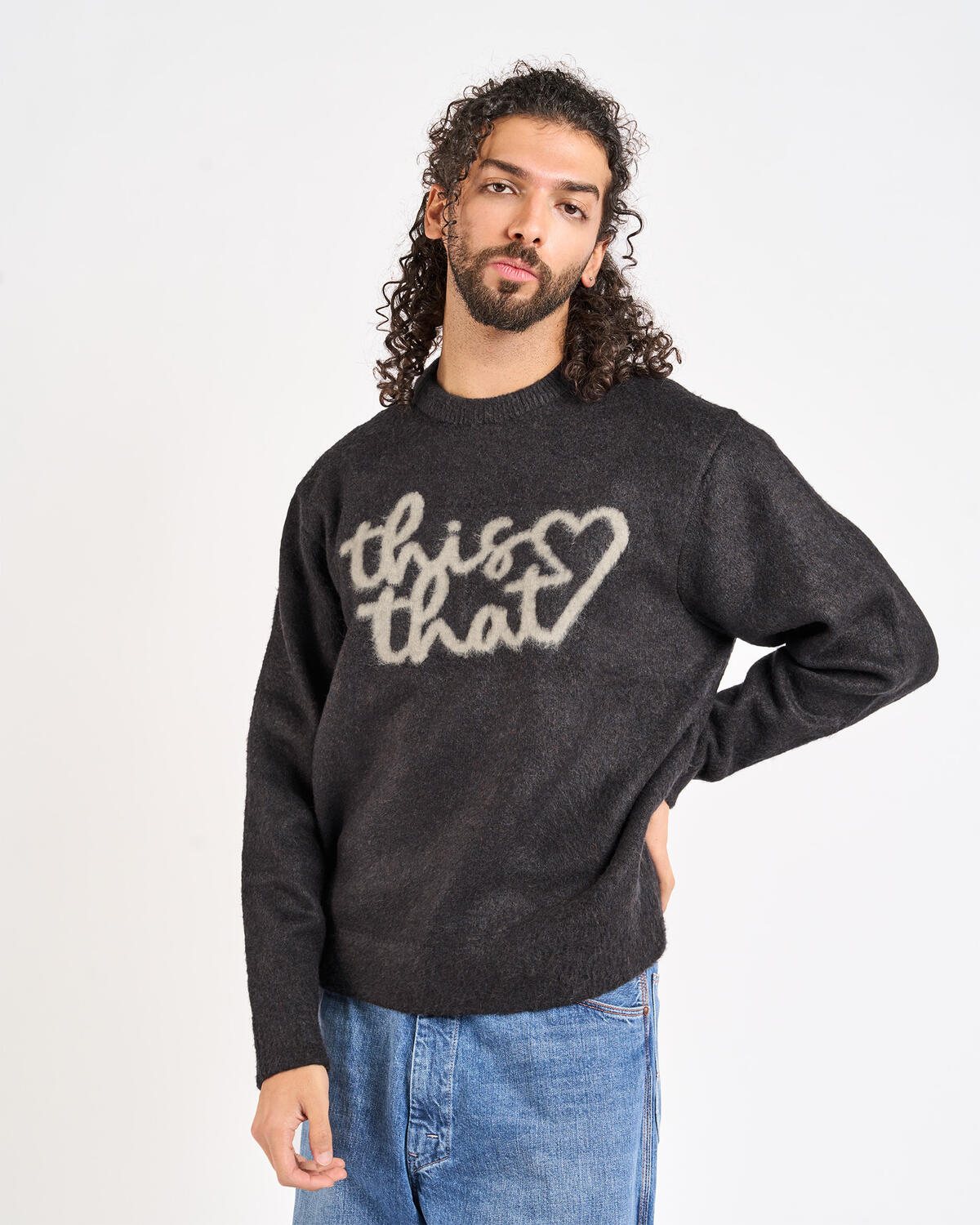 Thisisneverthat Heart Logo knit Sweater | TN253KKNPK10-DKN | AFEW 