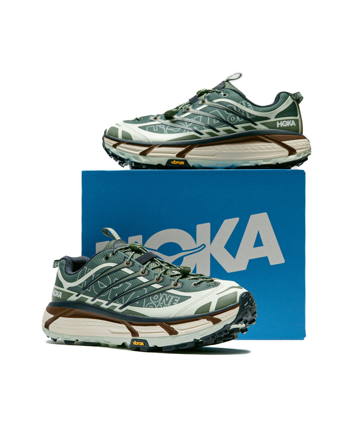 Hoka Mafate Three2 Wordmark - Fern/Varsity Navy - Image 15