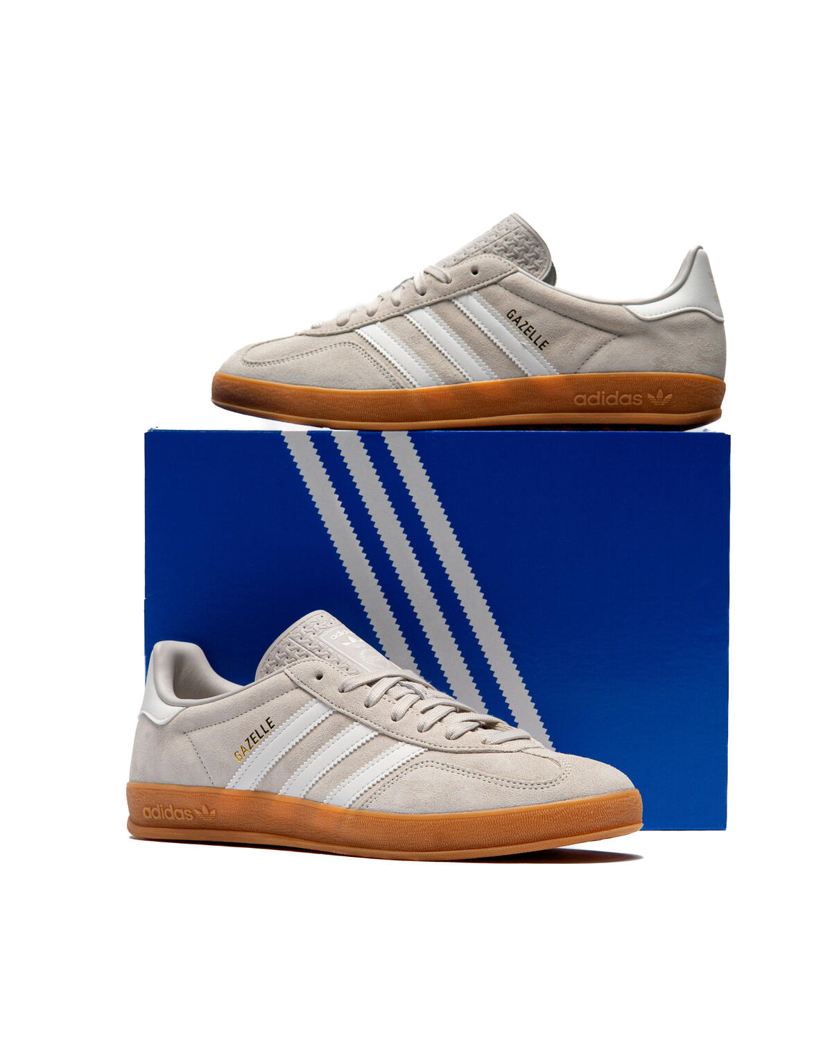 adidas gazelle silver green womens adidas Gazelle Indoor Shoes - Women's - Sand Strata / Preloved Brown / Gum main image 0