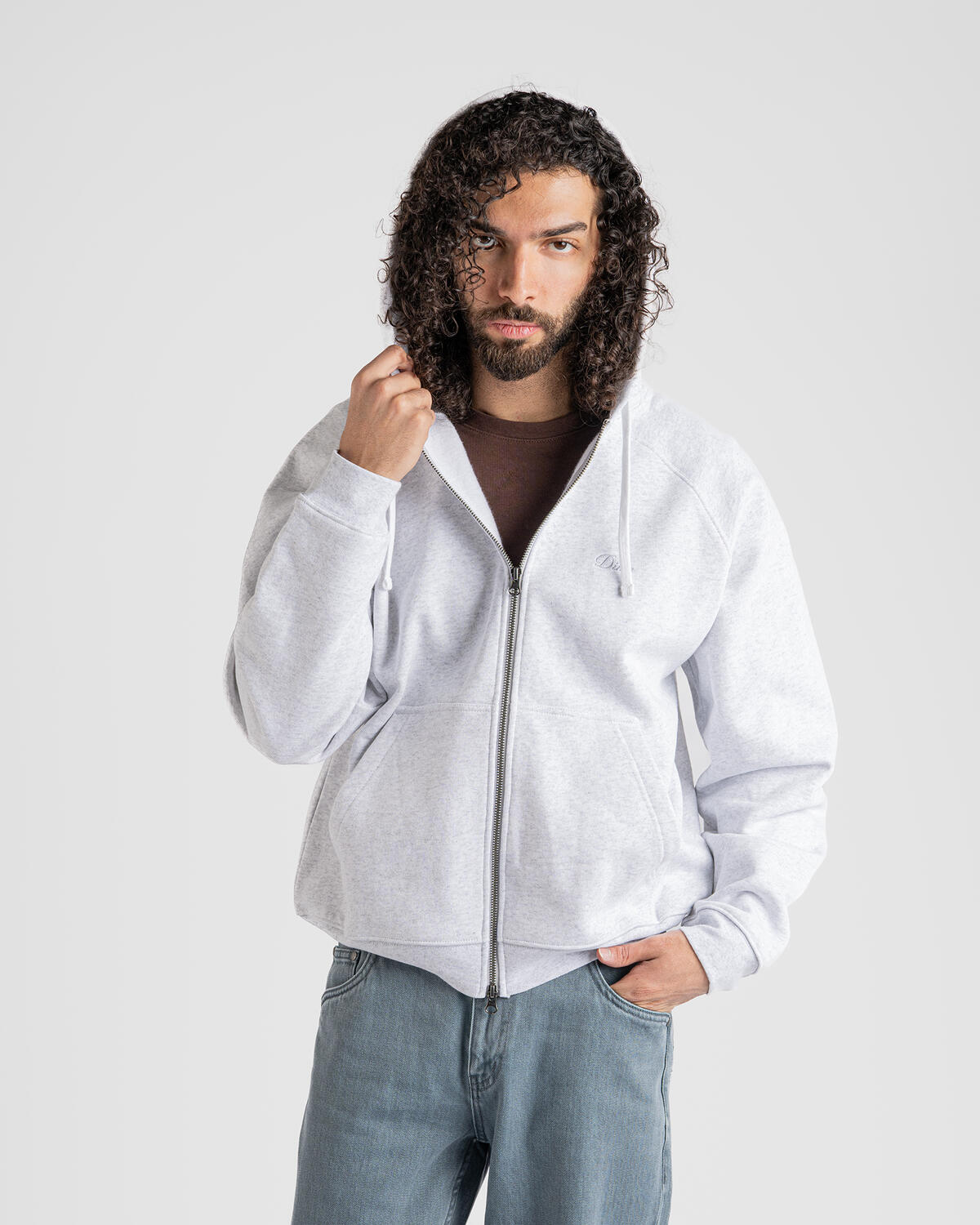 Dime Cursive Small Logo Zip Hoodie - Image 4