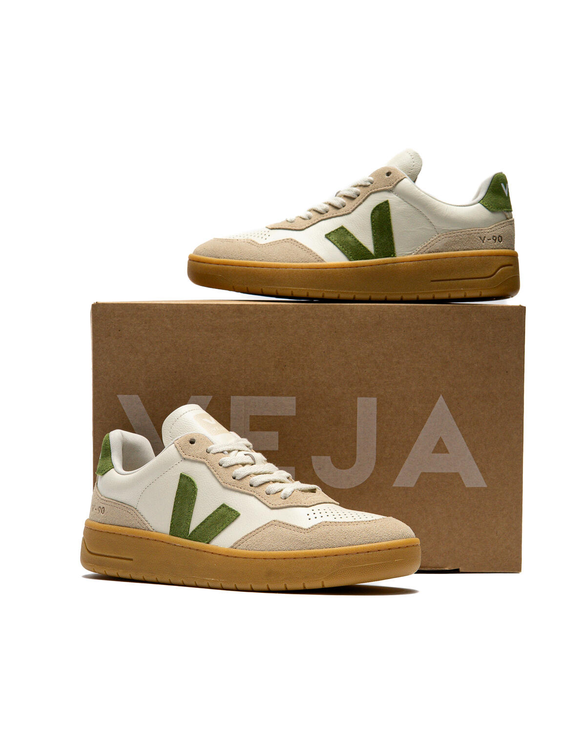 Veja V-90 Leather Suede Sneakers - Image 9