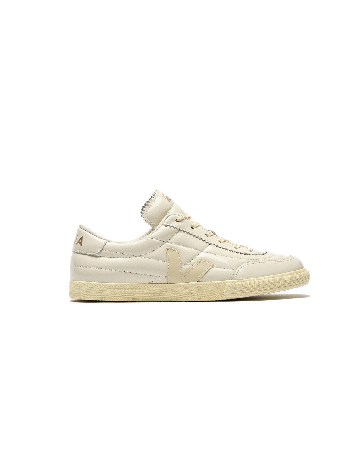Veja Womens Panenka Patent Leather Sneakers - Off White - Image 9