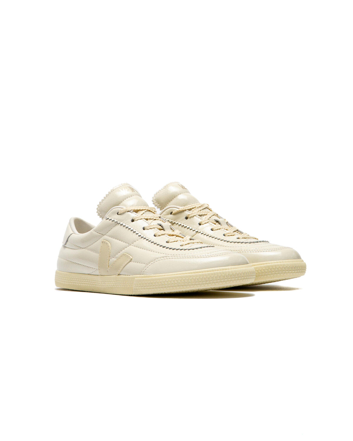 Veja Womens Panenka Patent Leather Sneakers - Off White - Image 10