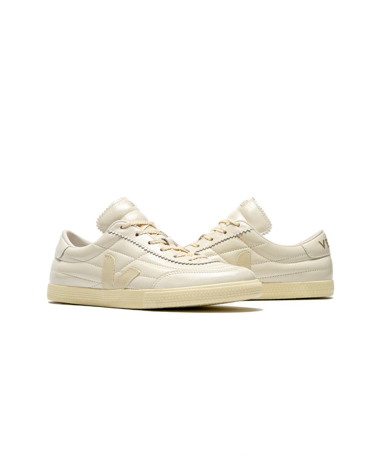 Veja Womens Panenka Patent Leather Sneakers - Off White - Image 12