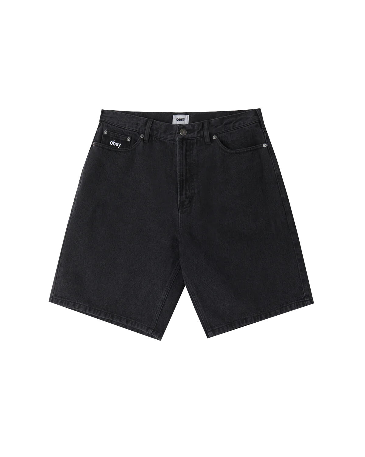 Obey Bigwig Baggy Denim Shorts - Faded Black - Image 4
