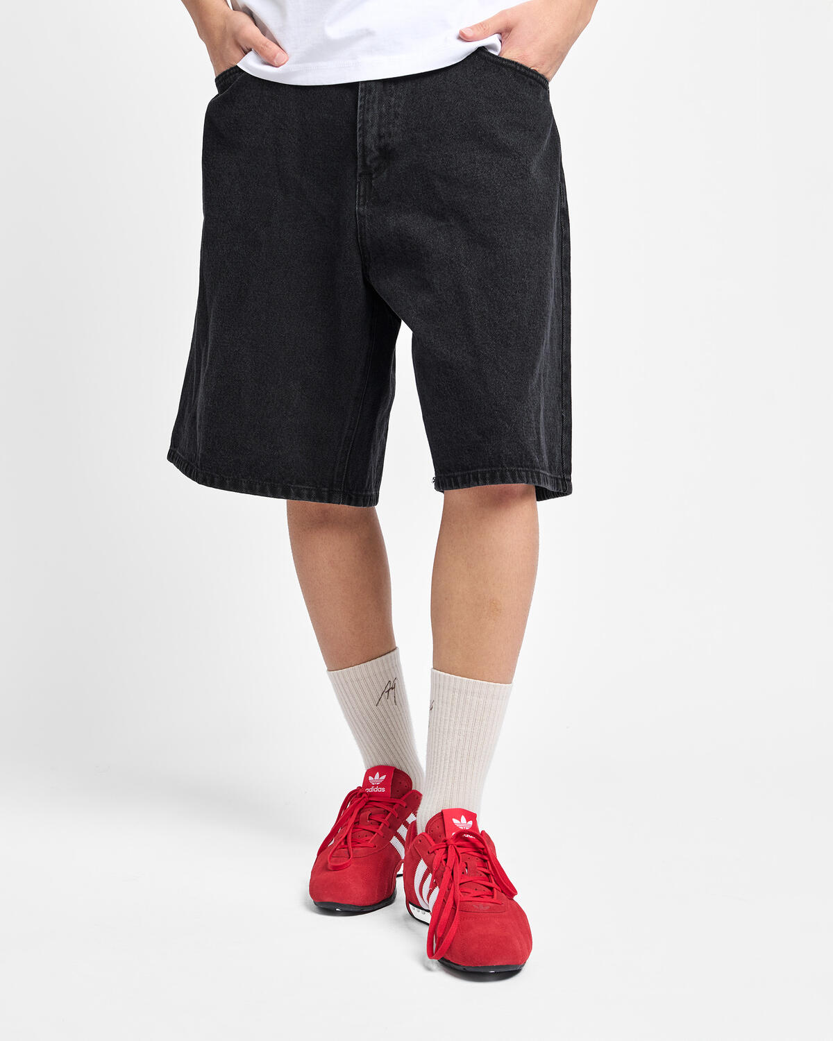 Obey Bigwig Baggy Denim Shorts - Faded Black - Image 6