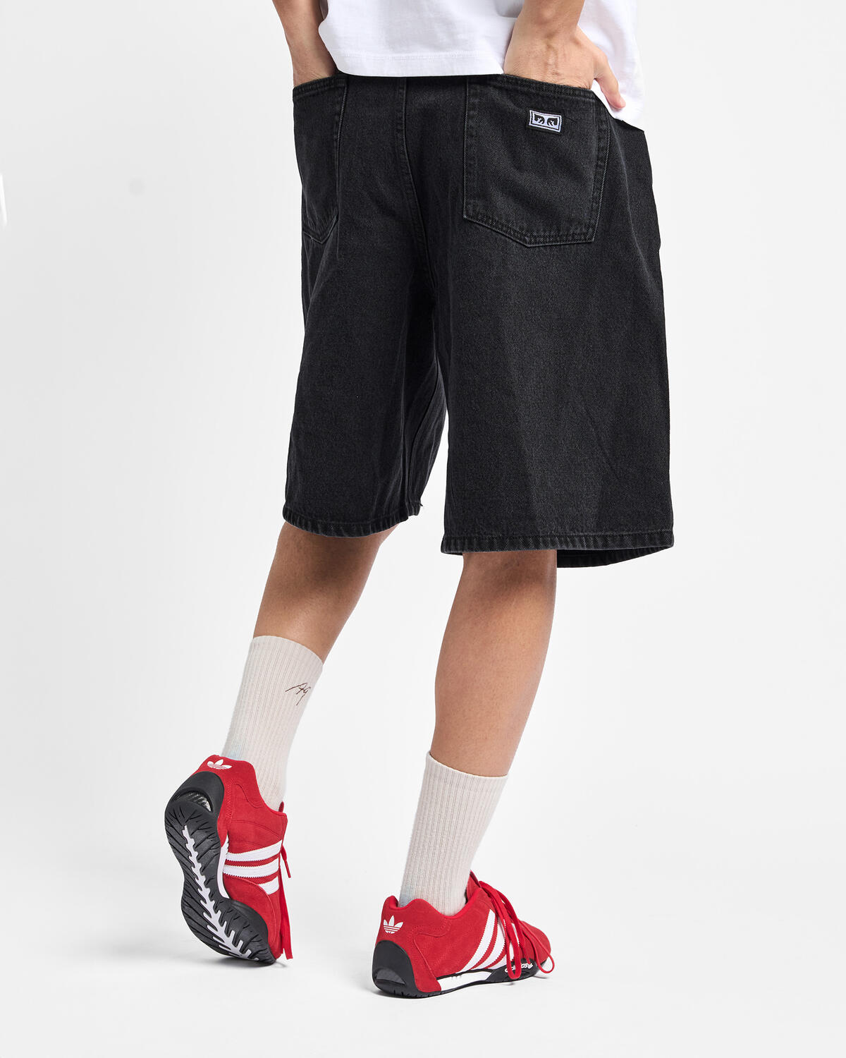 Obey Bigwig Baggy Denim Shorts - Faded Black - Image 8
