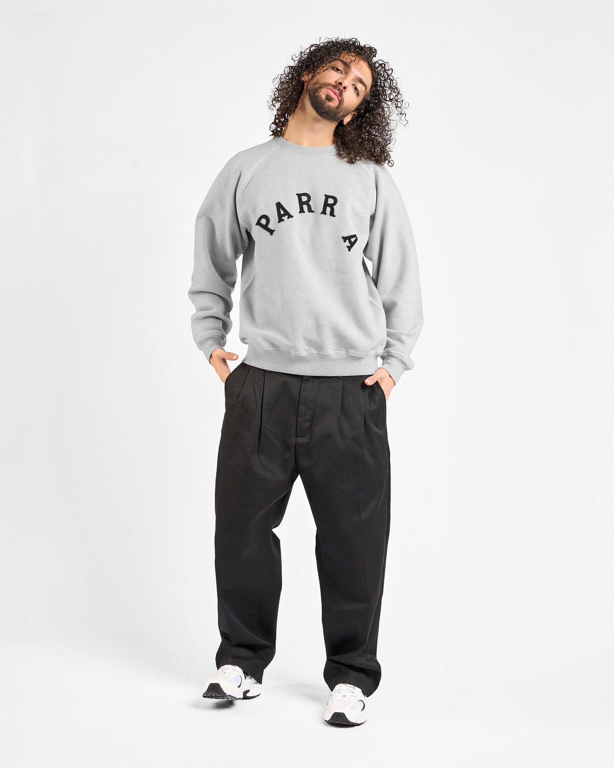 by Parra Drunk Parent Crew Neck Sweatshirt - Heather Grey - Image 6