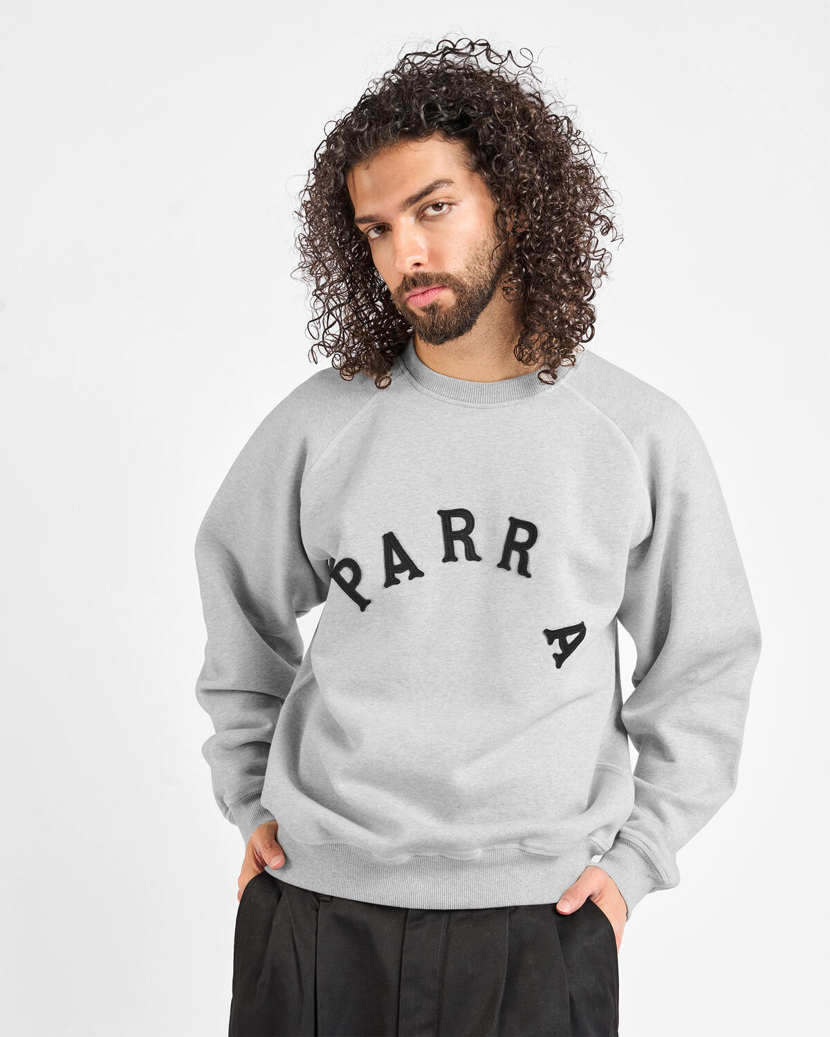 by Parra Drunk Parent Crew Neck Sweatshirt - Heather Grey - Image 7
