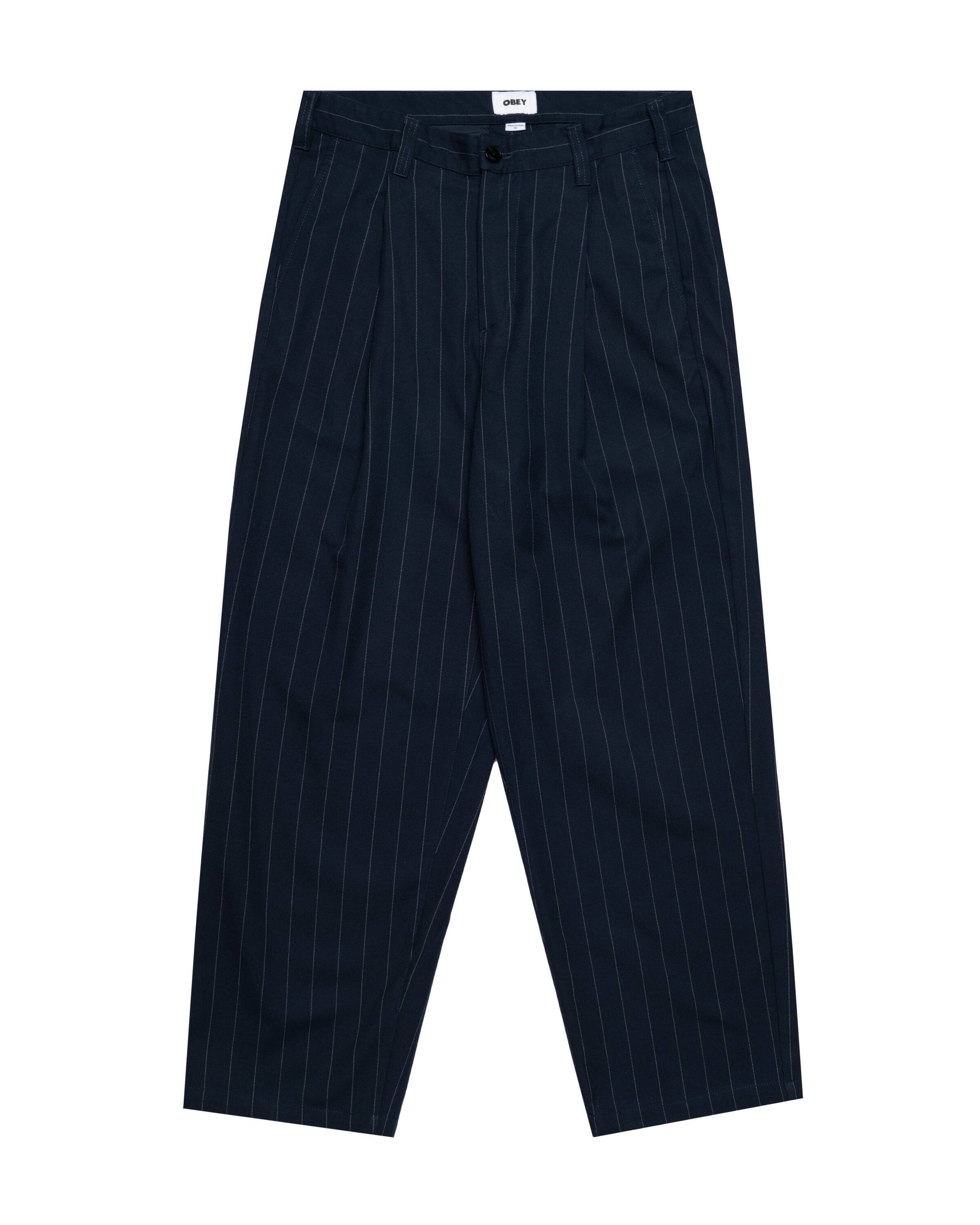 Obey Dean stripe pleated pant