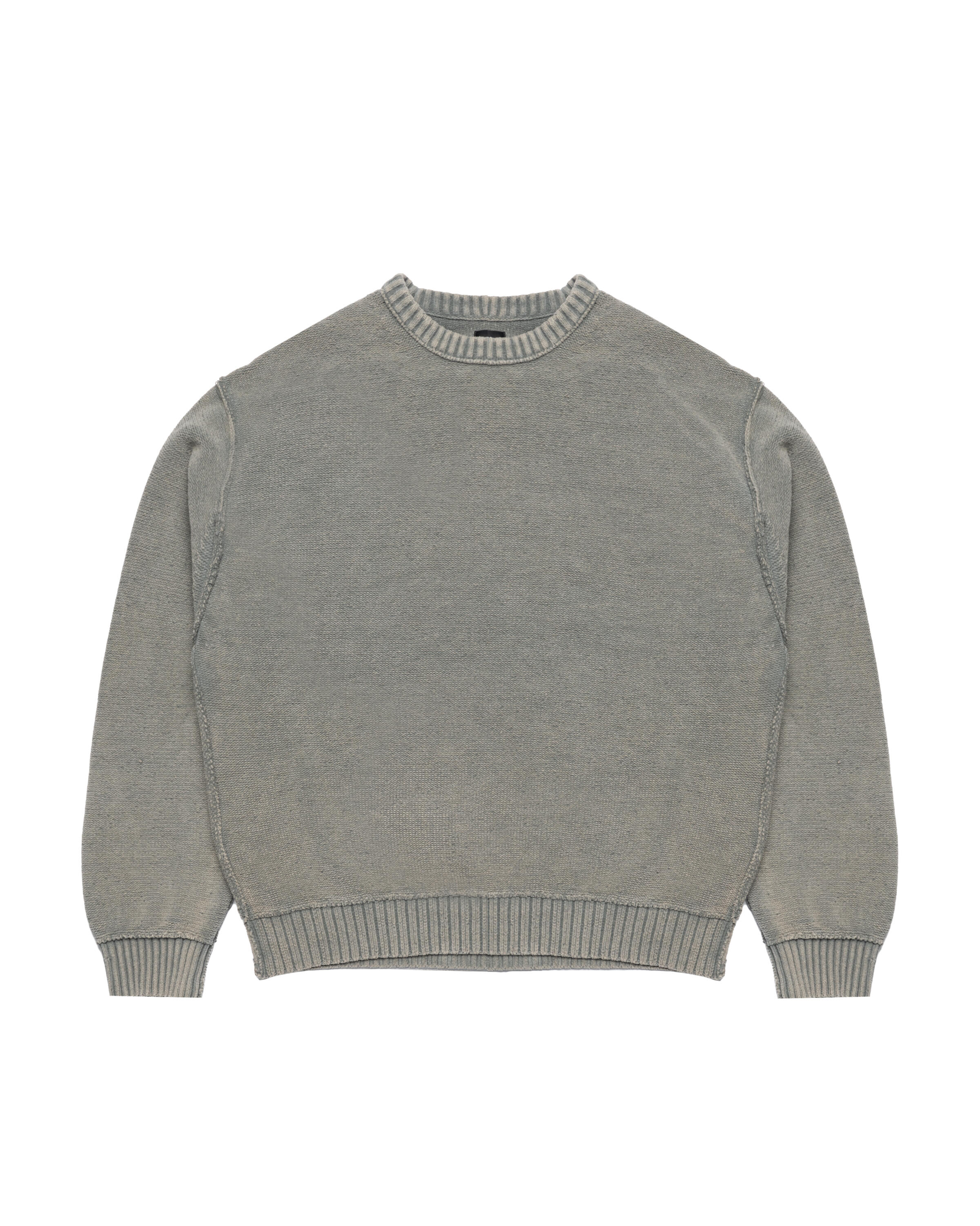 BEAMS 5 GAUGE GARMENT DYE COTTON CREW NECK