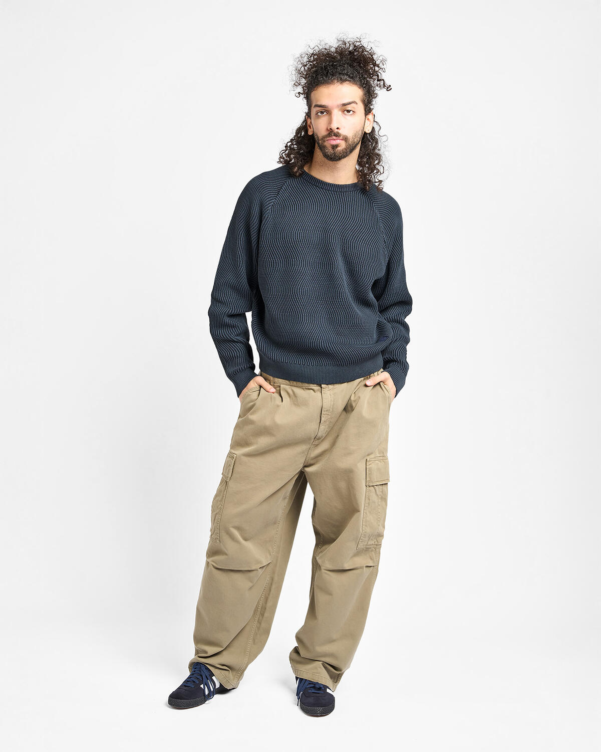 Dime ウェーブ ケーブル ニット ポロ WAVE CABLE KNIT POLO (Dime 