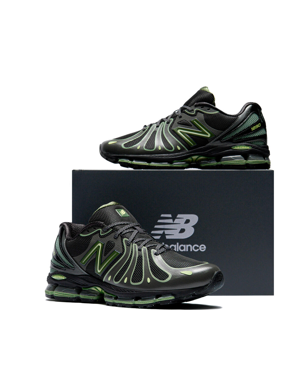 New Balance Abzorb 1890 - Faded Black / Utility Green (Women's) - Image 59