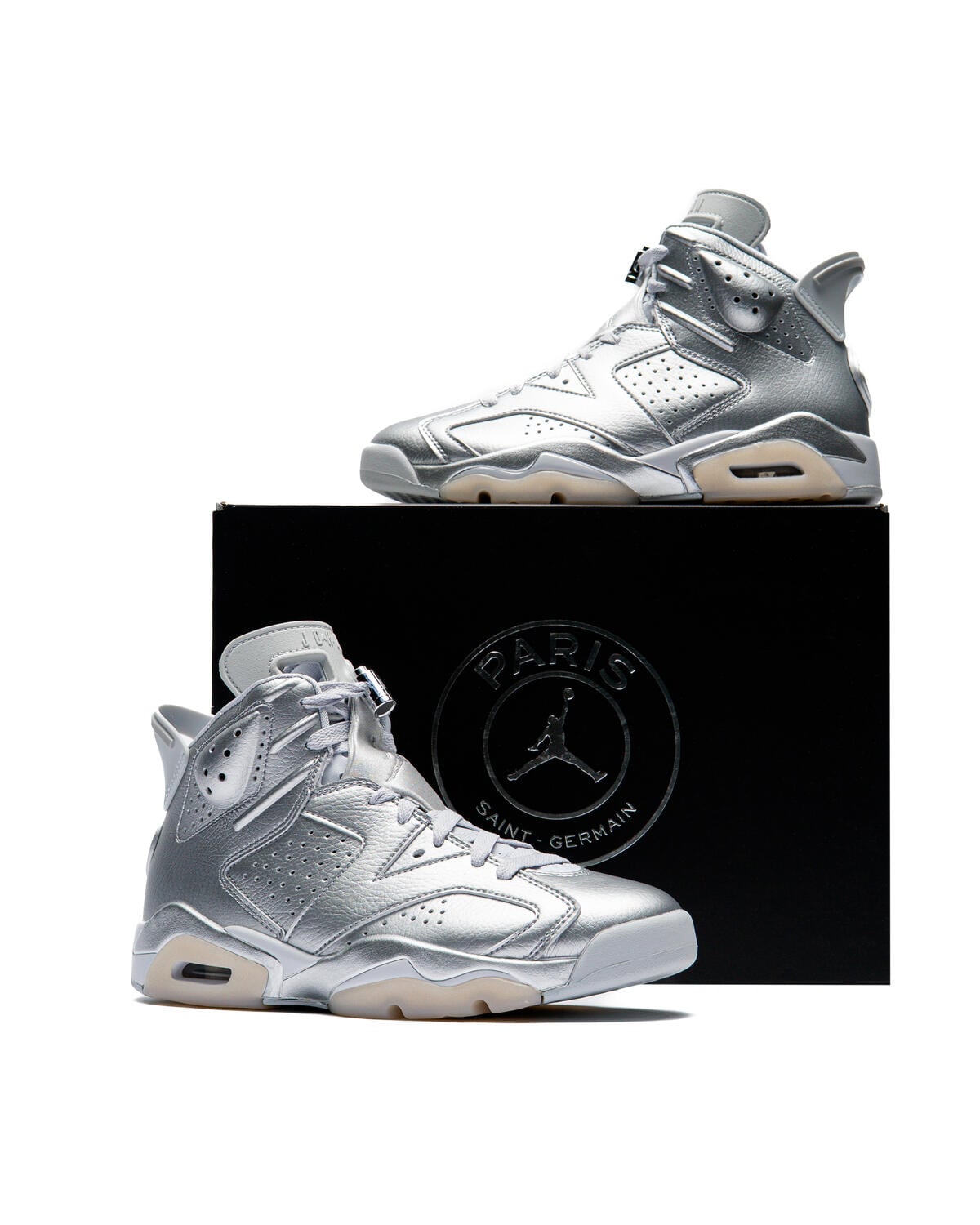 Nike Air Jordan 6 Retro PSG Men\'s Size 10.5 Basketball Sneaker New IQ5135 001 Nike Air Jordan 6 Retro PSG Paris Saint-Germain Silver  main image 3