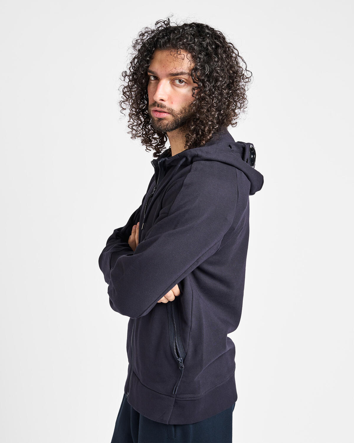 C.P. Company Diagonal Raised Fleece Goggle Sweatshirt - Image 5