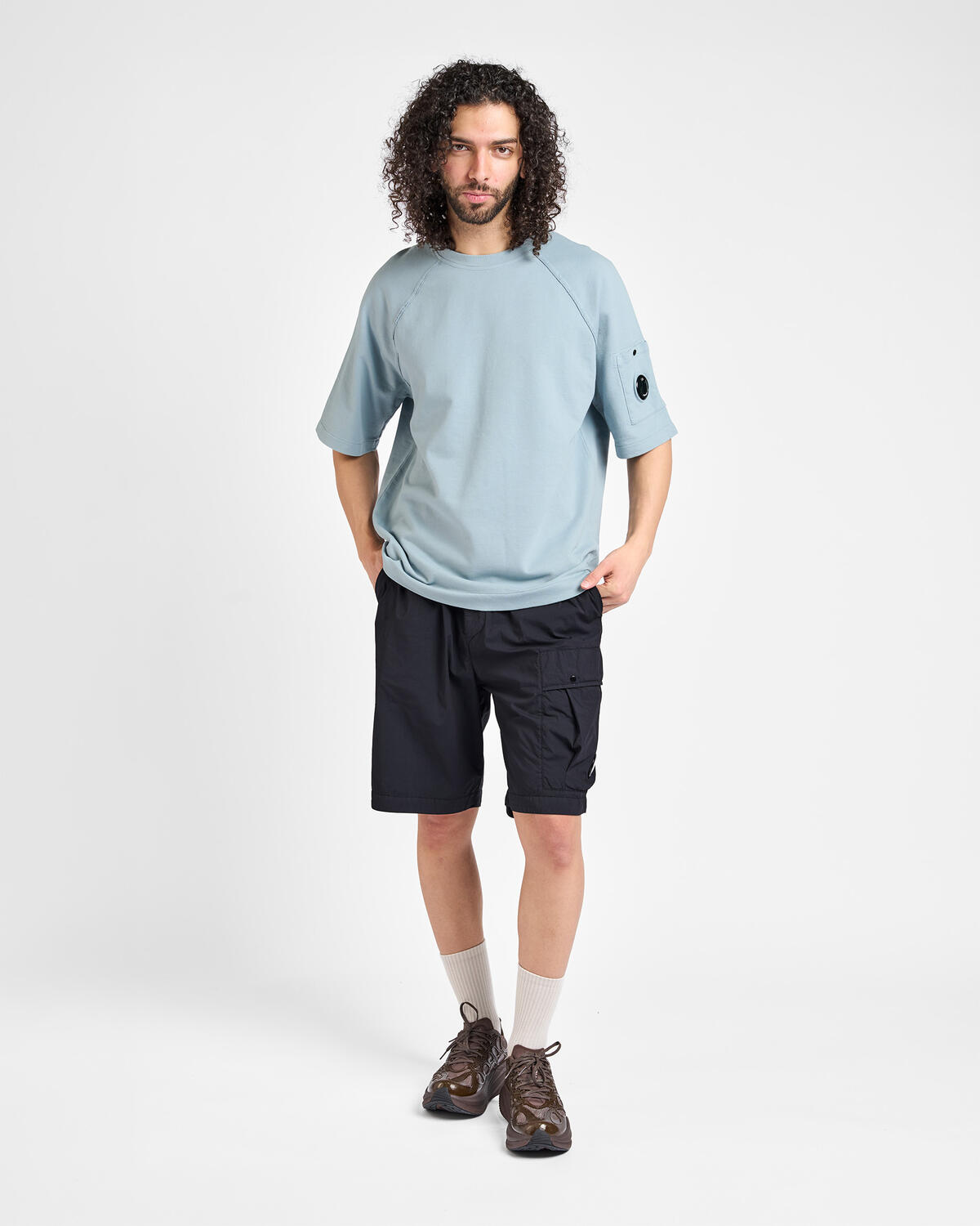 C.P. Company Light Fleece Short Sleeve Sweatshirt - Image 3