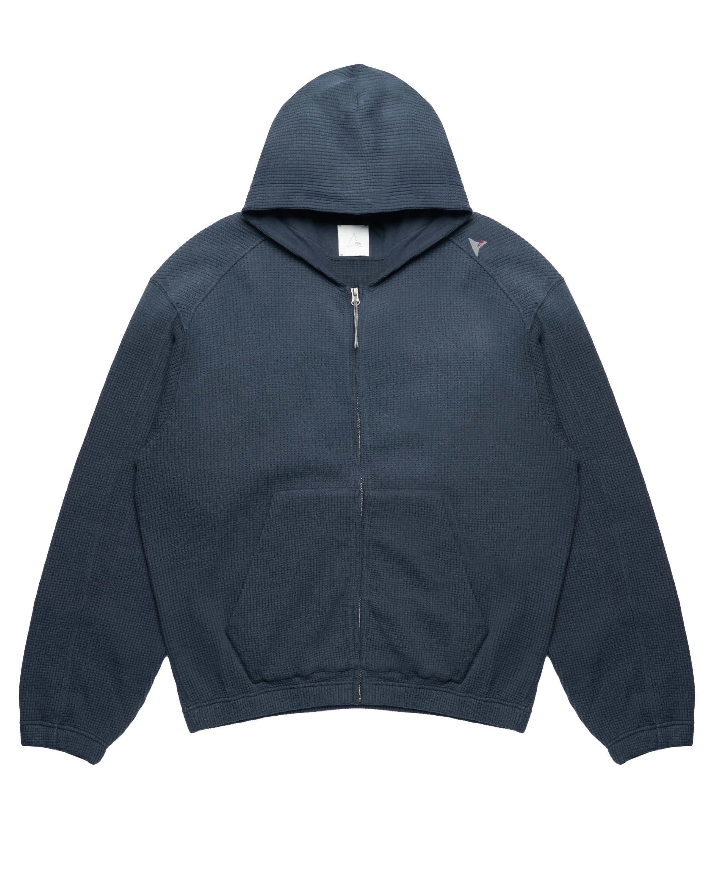 ROA Bee Sun Faded Organic Waffle Zip Up Hoodie