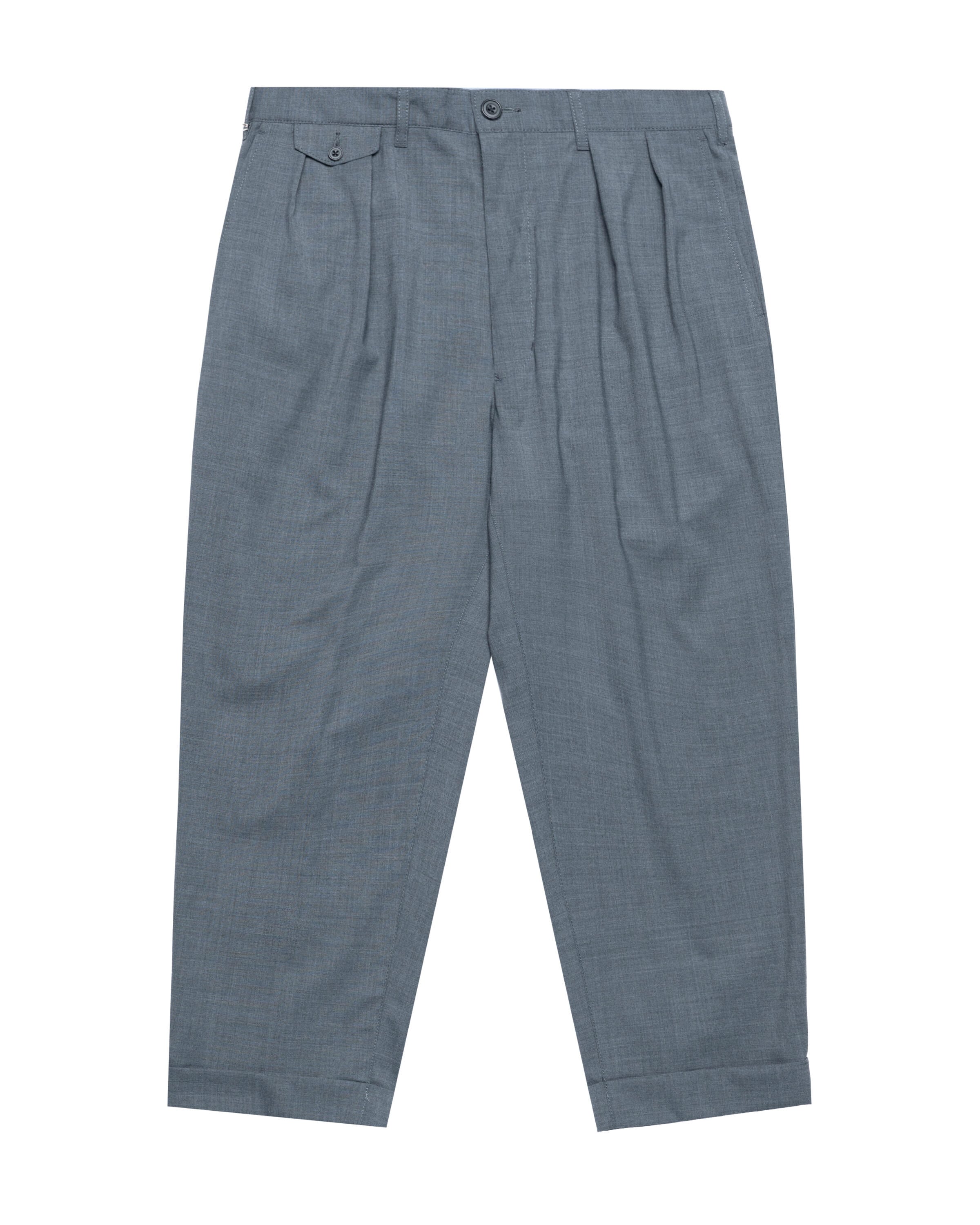Beams+ 2 Pleats Tapered Wool Tropical
