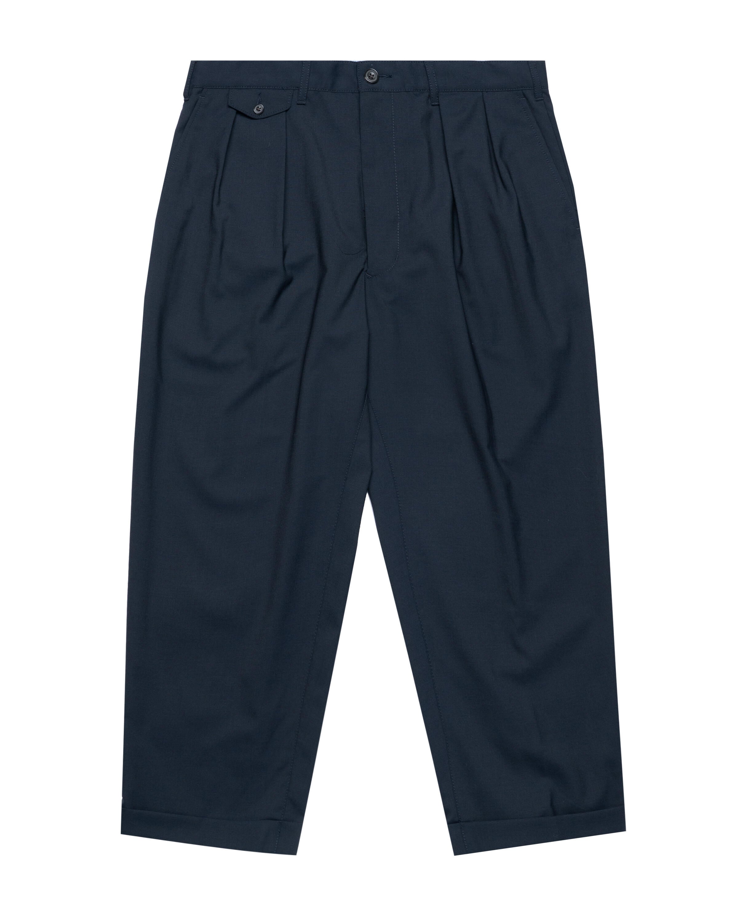 Beams+ 2 Pleats Tapered Wool Tropical