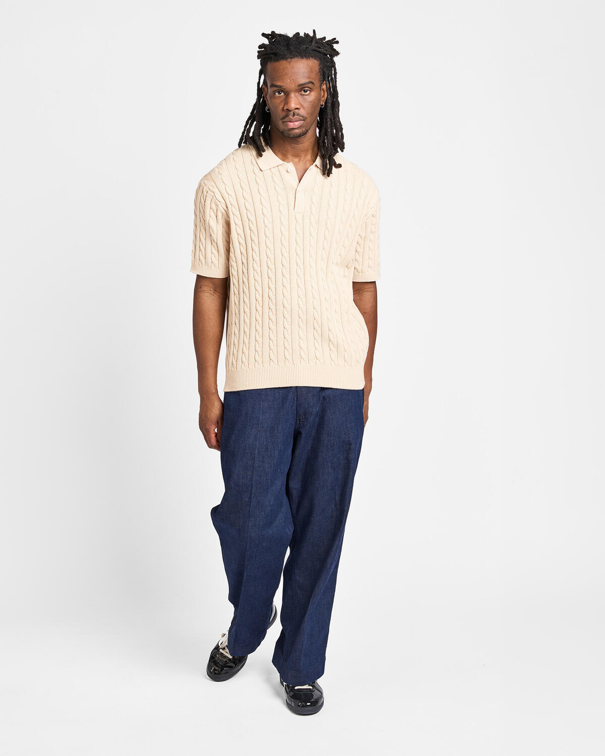 Beams+ Knit Polo Cable - Image 3